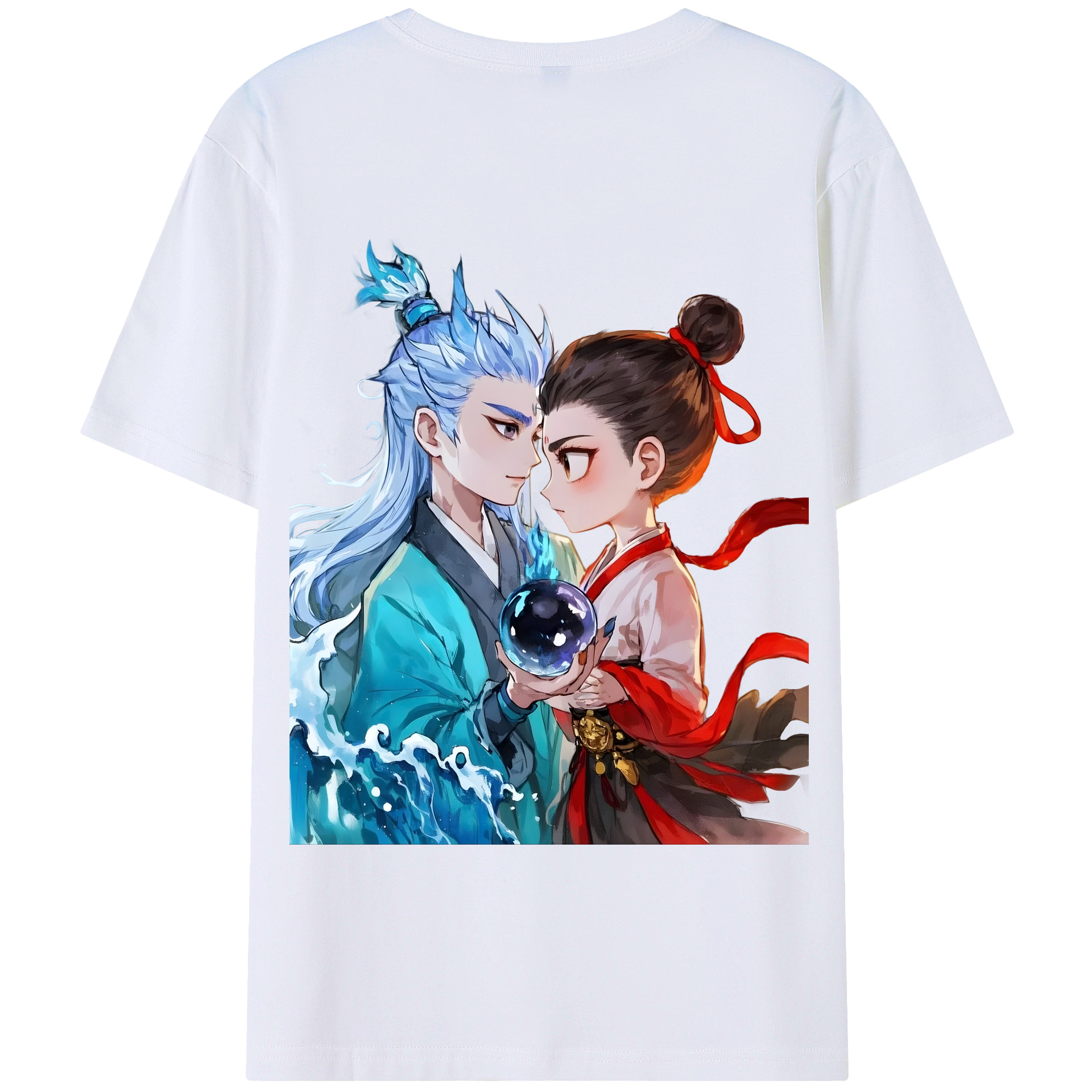 （画像用） Ne Zha 2 ナタ 魔童の大暴れ 綿100％半袖Tシャツ（背面プリント）