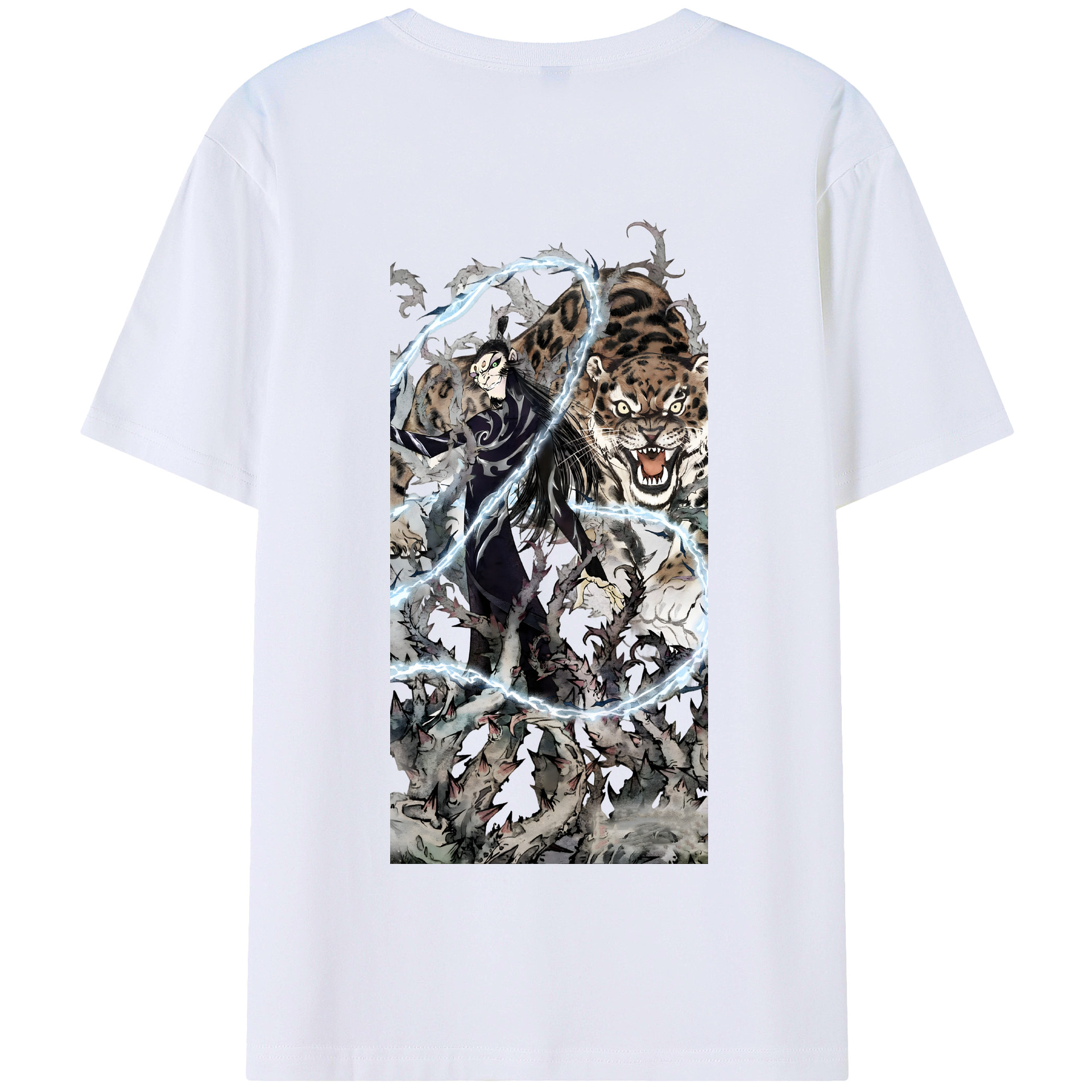 （画像用） Ne Zha 2 ナタ 魔童の大暴れ 綿100％半袖Tシャツ（背面プリント）