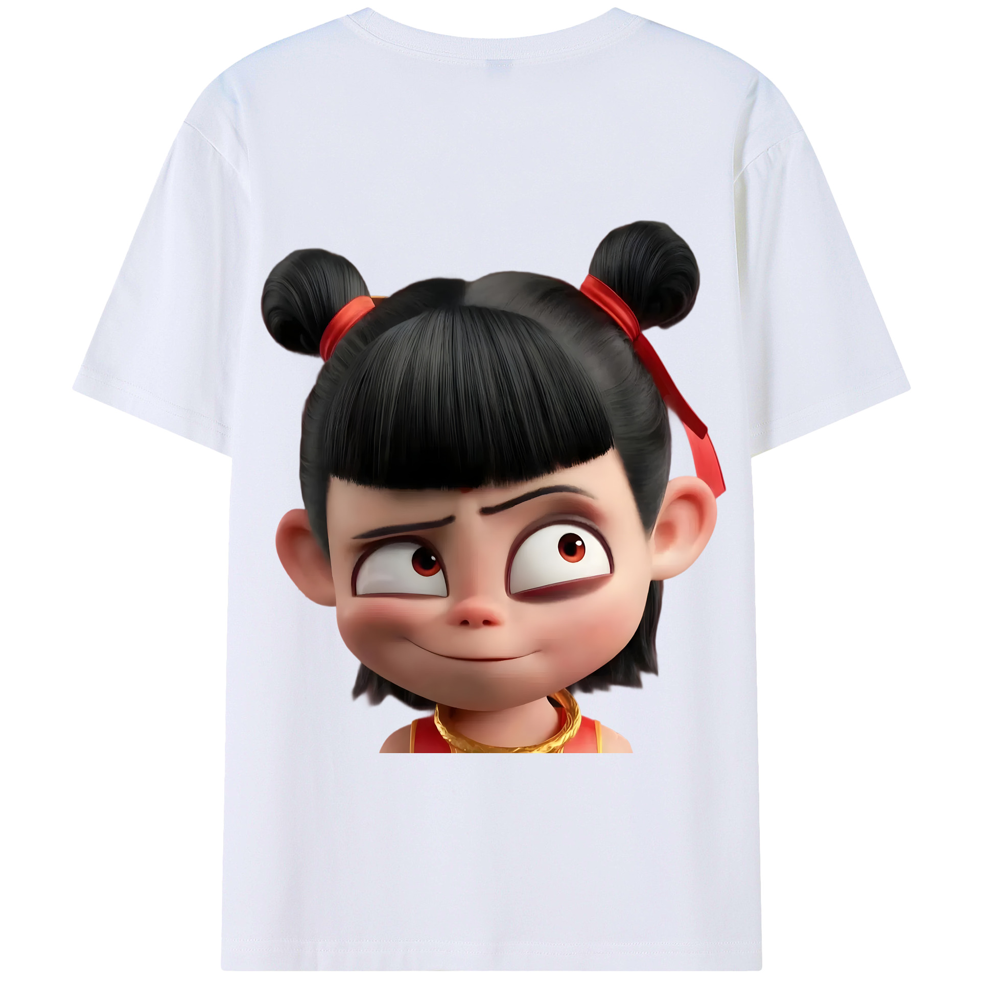 （画像用） Ne Zha 2 ナタ 魔童の大暴れ 綿100％半袖Tシャツ（背面プリント）