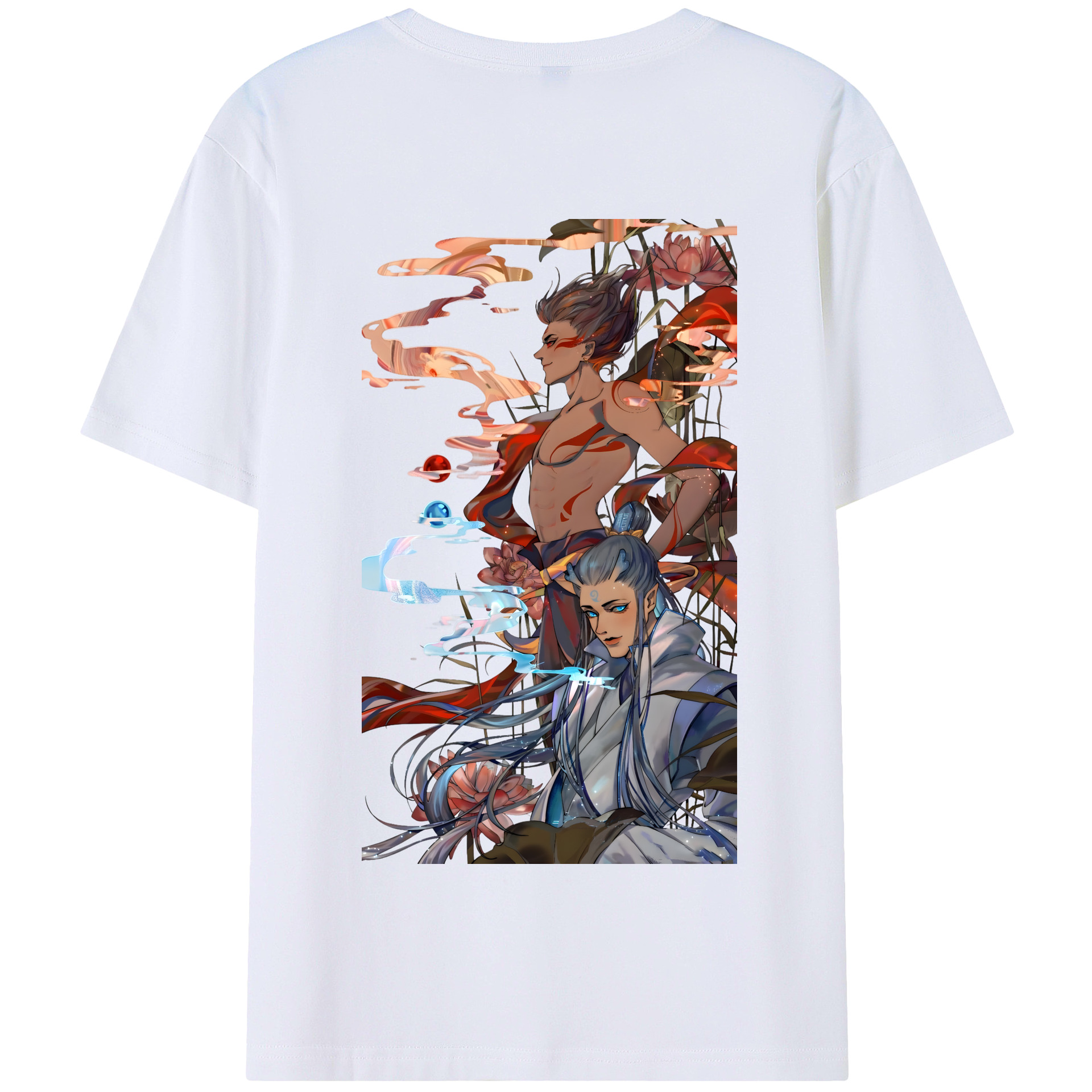 （画像用） Ne Zha 2 ナタ 魔童の大暴れ 綿100％半袖Tシャツ（背面プリント）