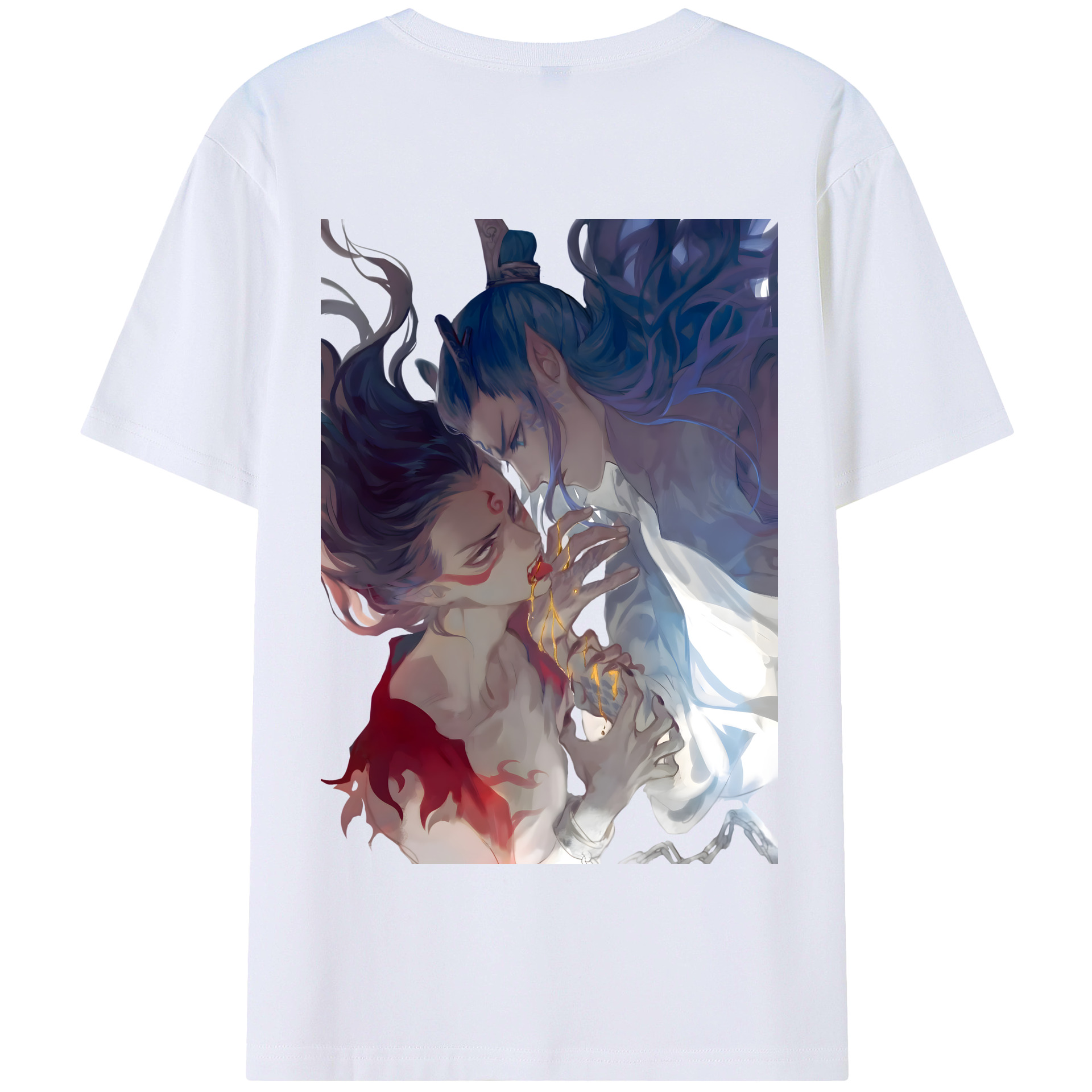 （画像用） Ne Zha 2 ナタ 魔童の大暴れ 綿100％半袖Tシャツ（背面プリント）