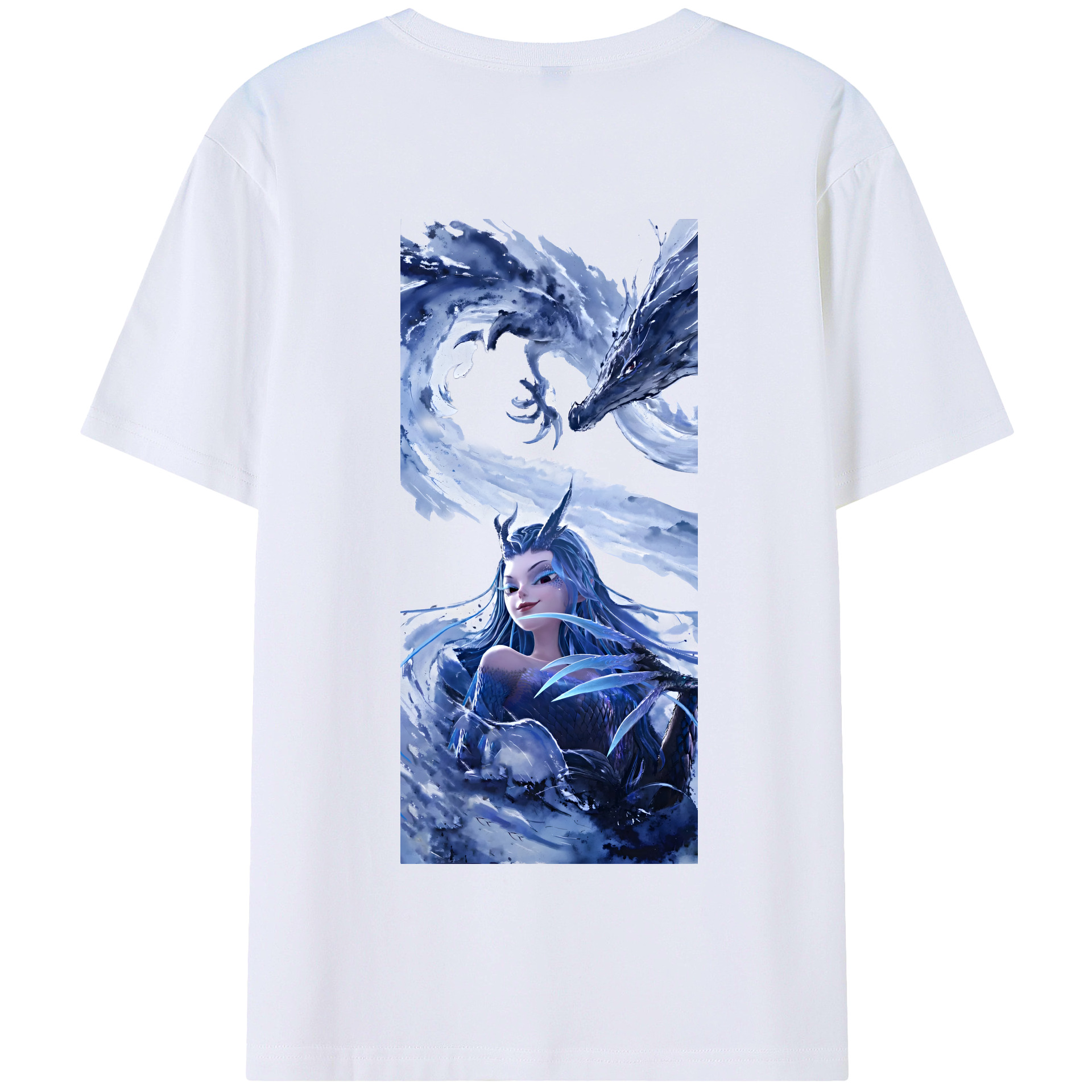 （画像用） Ne Zha 2 ナタ 魔童の大暴れ 綿100％半袖Tシャツ（背面プリント）