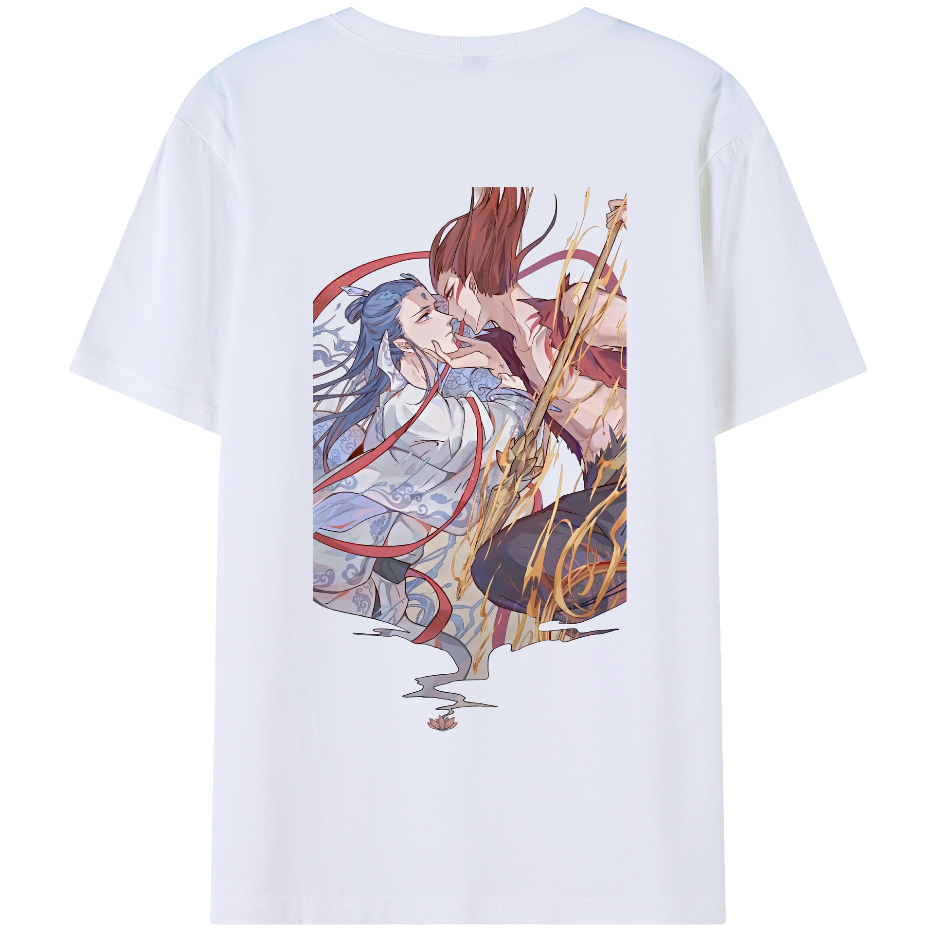 （画像用） Ne Zha 2 ナタ 魔童の大暴れ 綿100％半袖Tシャツ（背面プリント）