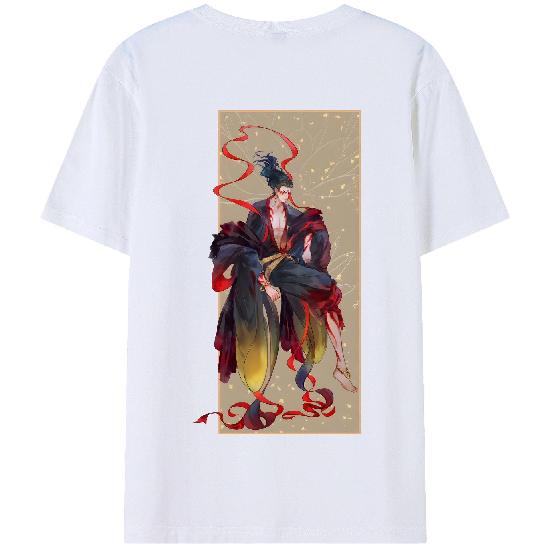 （画像用） Ne Zha 2 ナタ 魔童の大暴れ 綿100％半袖Tシャツ（背面プリント）