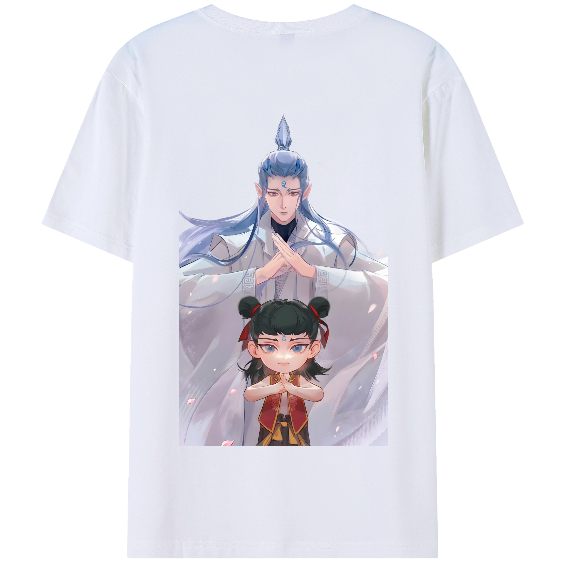 （画像用） Ne Zha 2 ナタ 魔童の大暴れ 綿100％半袖Tシャツ（背面プリント）