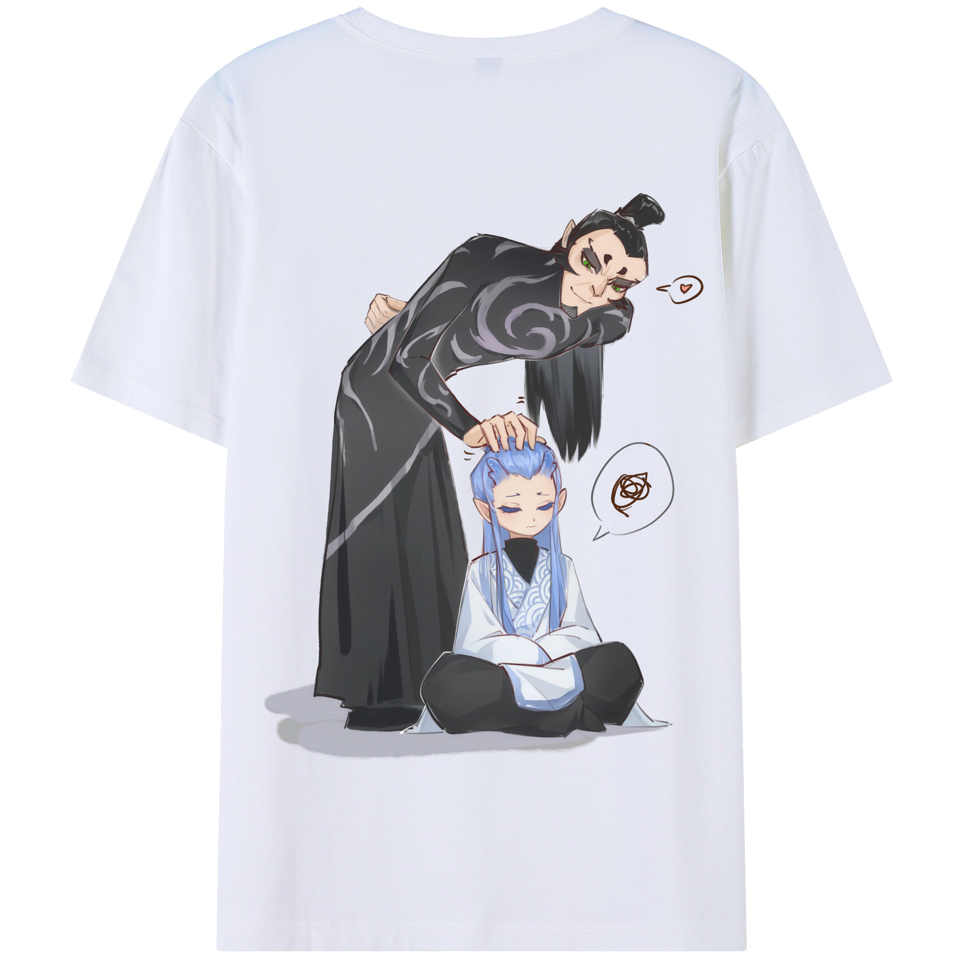 （画像用） Ne Zha 2 ナタ 魔童の大暴れ 綿100％半袖Tシャツ（背面プリント）