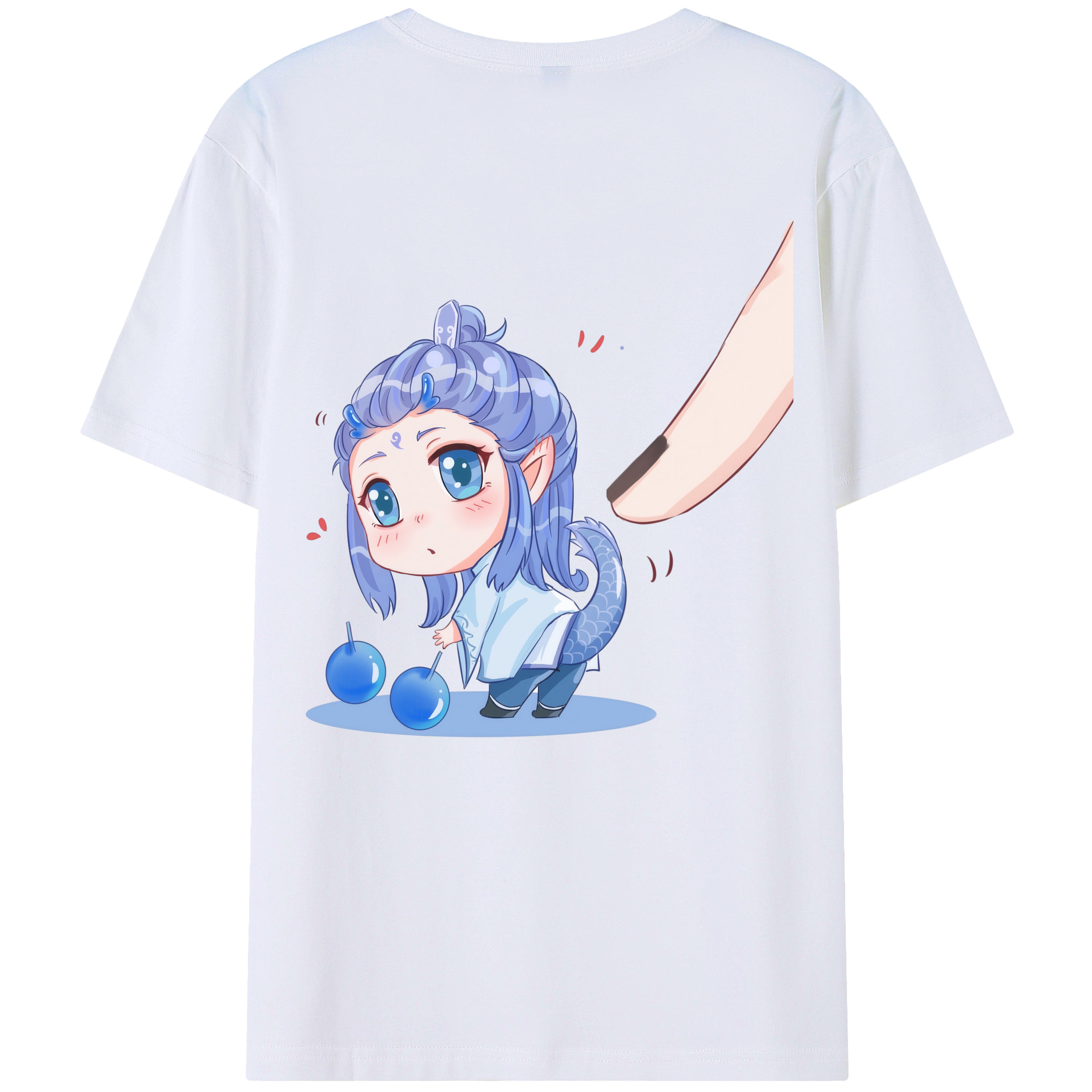 （画像用） Ne Zha 2 ナタ 魔童の大暴れ 綿100％半袖Tシャツ（背面プリント）
