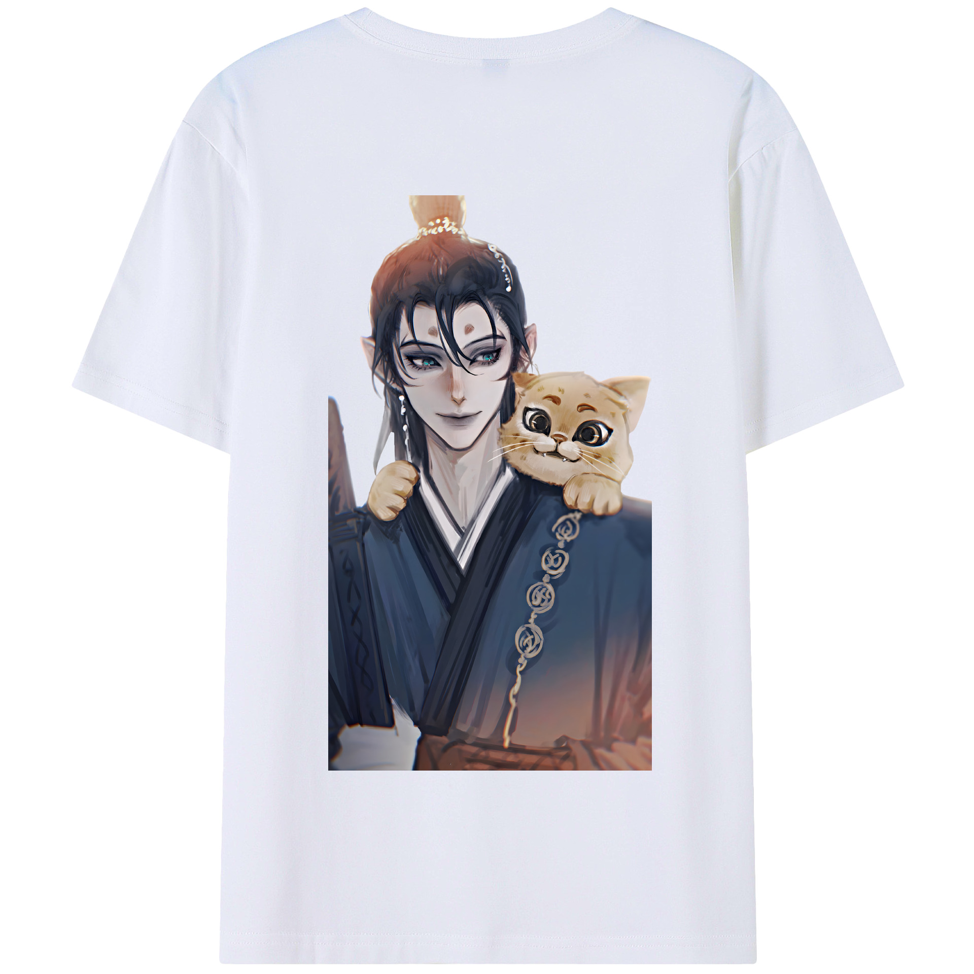 （画像用） Ne Zha 2 ナタ 魔童の大暴れ 綿100％半袖Tシャツ（背面プリント）