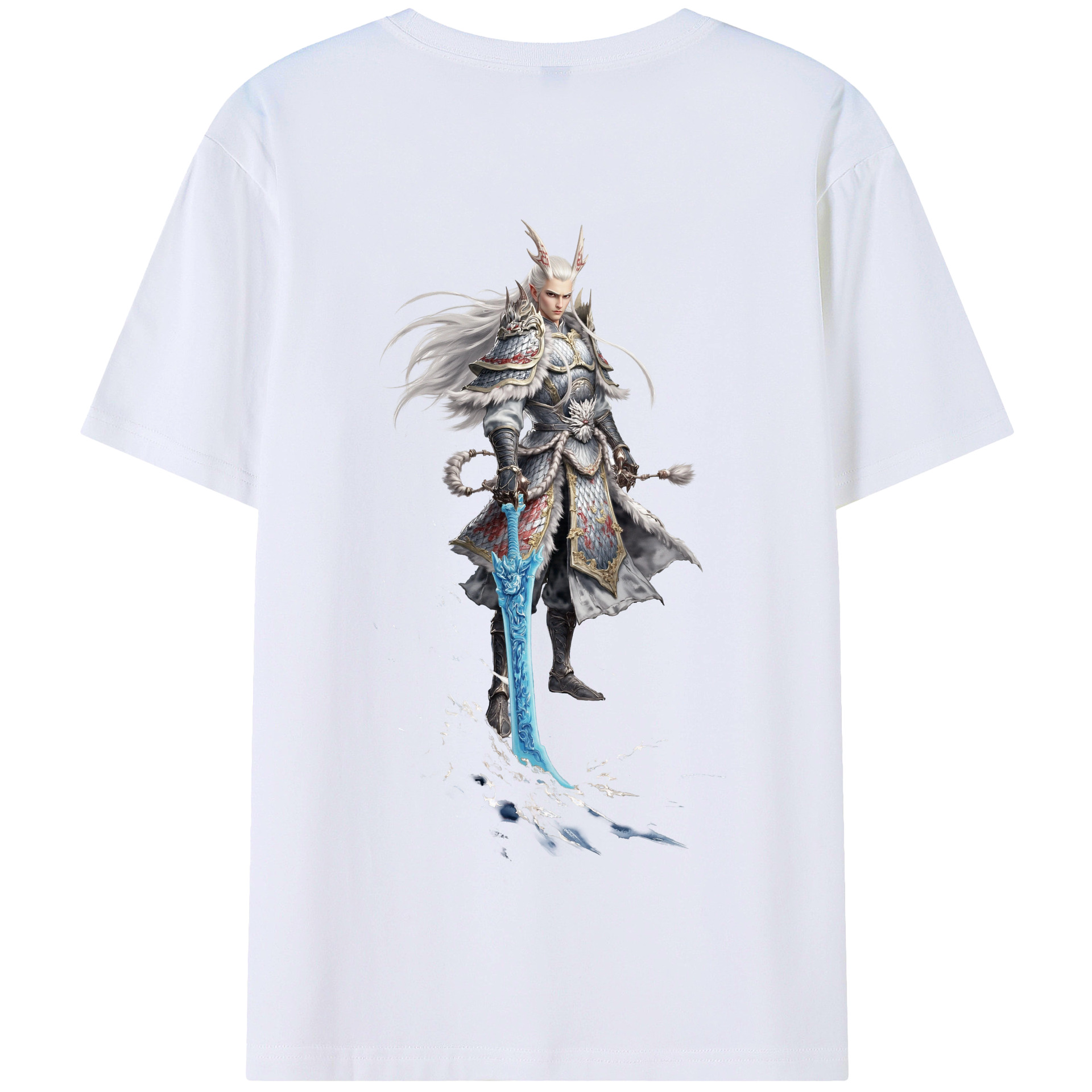 （画像用） Ne Zha 2 ナタ 魔童の大暴れ 綿100％半袖Tシャツ（背面プリント）