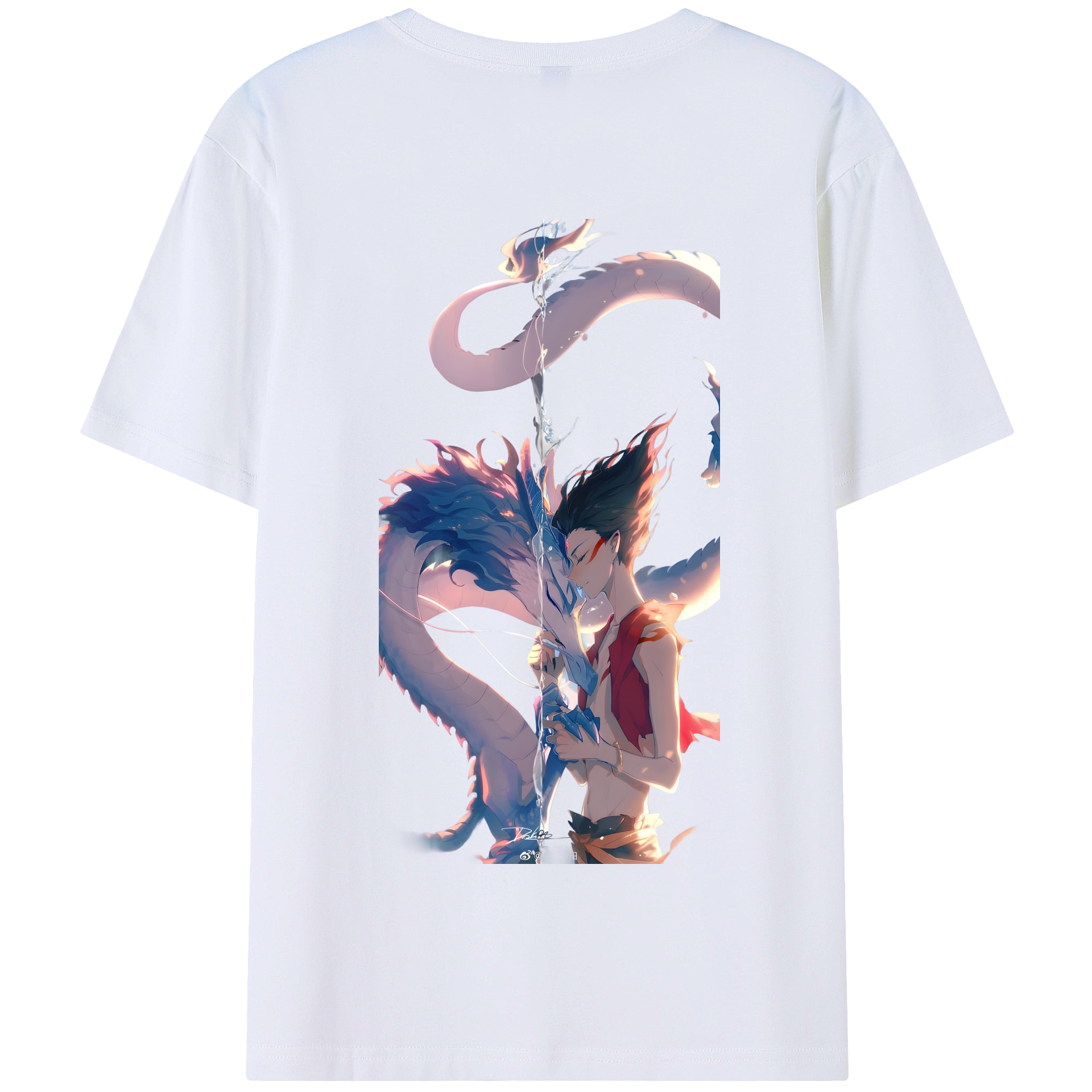 （画像用） Ne Zha 2 ナタ 魔童の大暴れ 綿100％半袖Tシャツ（背面プリント）