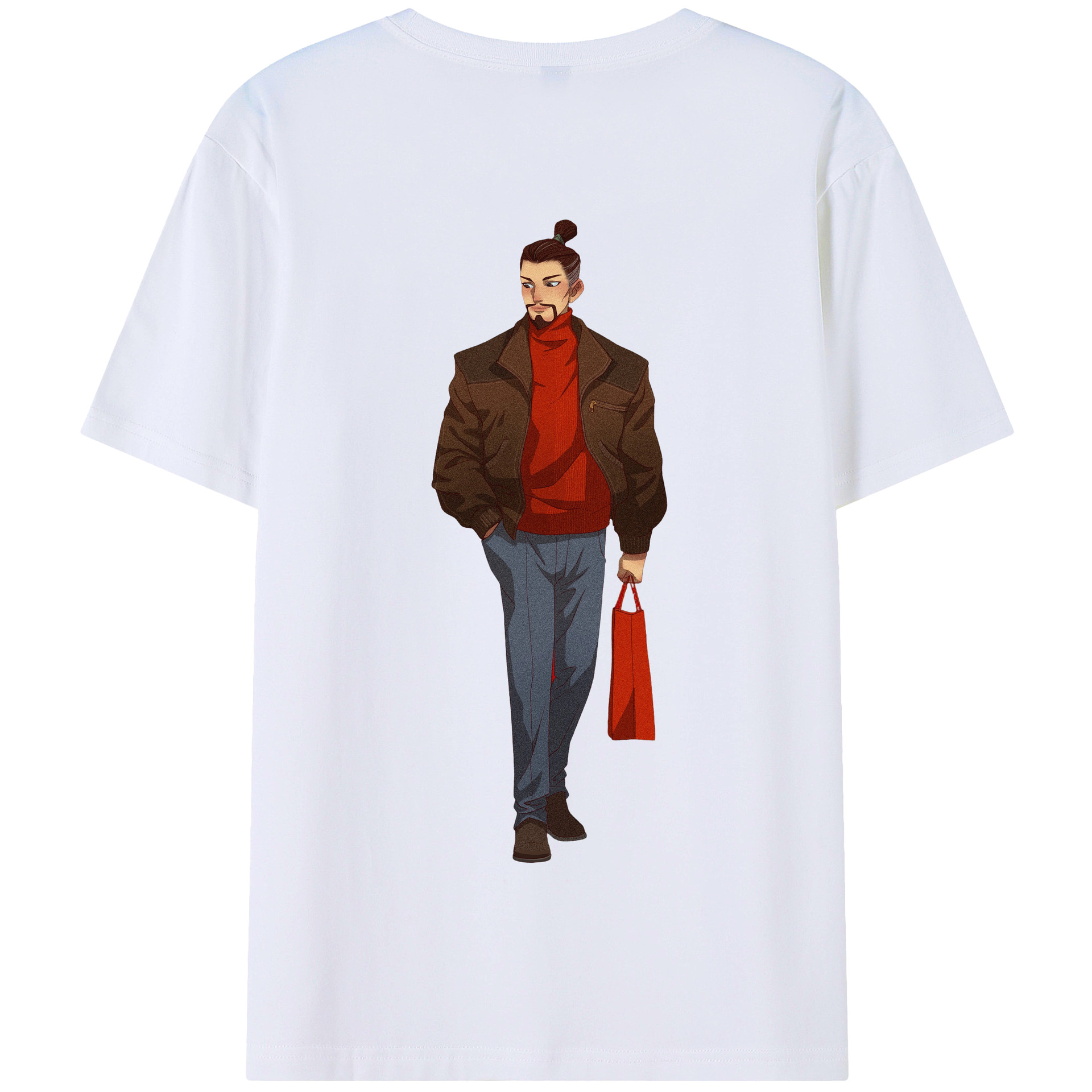 （画像用） Ne Zha 2 ナタ 魔童の大暴れ 綿100％半袖Tシャツ（背面プリント）