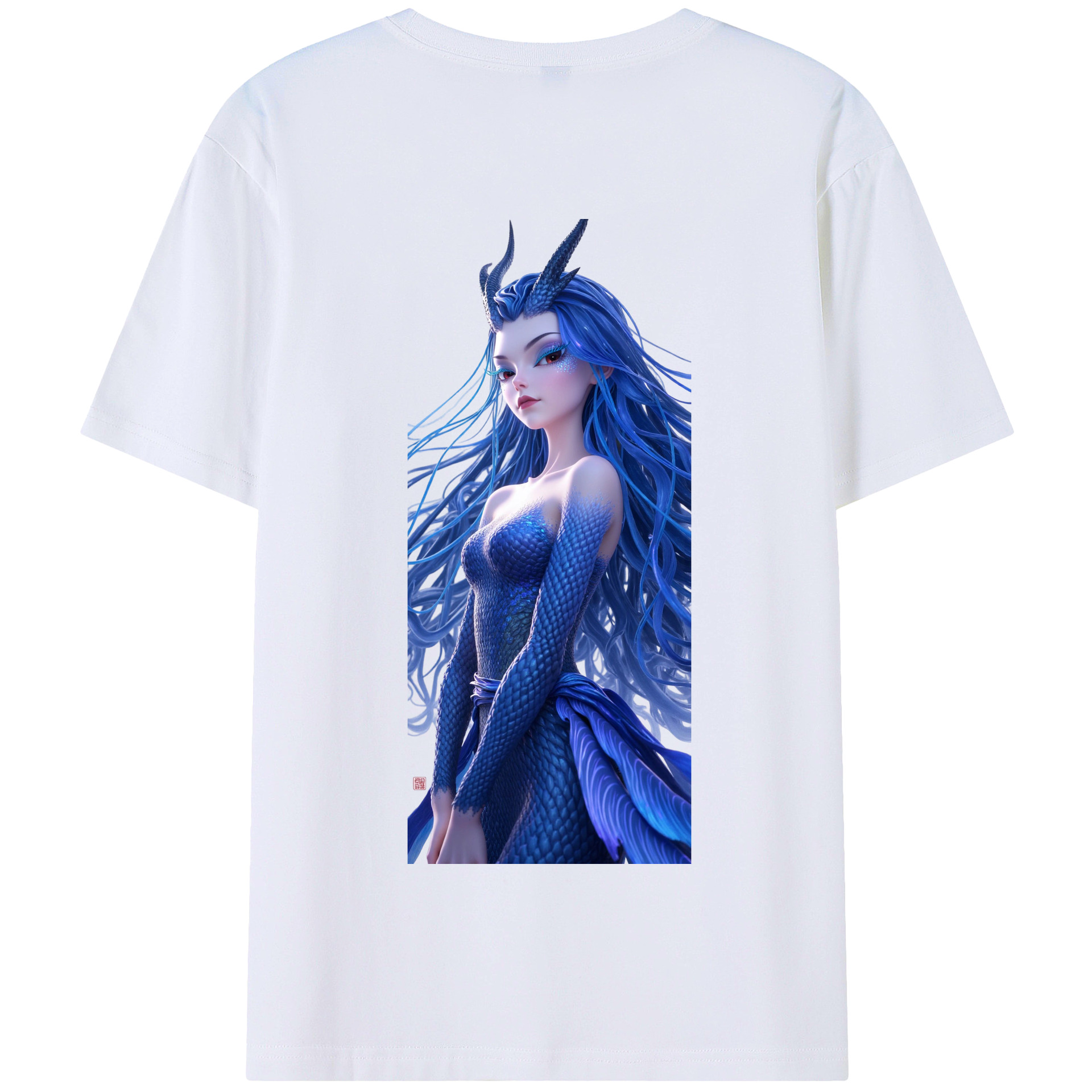 （画像用） Ne Zha 2 ナタ 魔童の大暴れ 綿100％半袖Tシャツ（背面プリント）