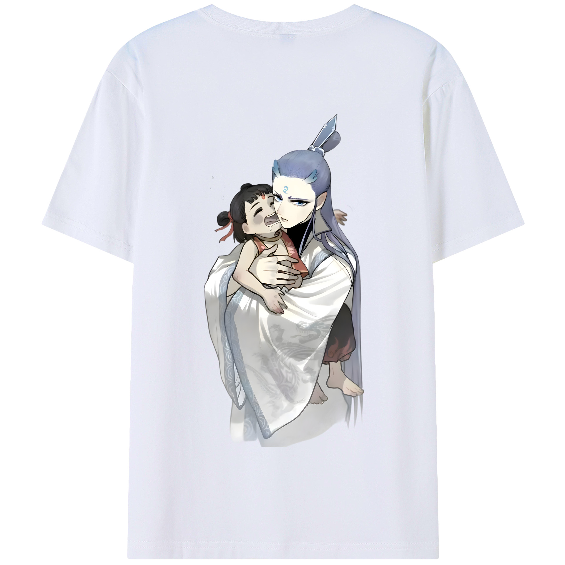 （画像用） Ne Zha 2 ナタ 魔童の大暴れ 綿100％半袖Tシャツ（背面プリント）