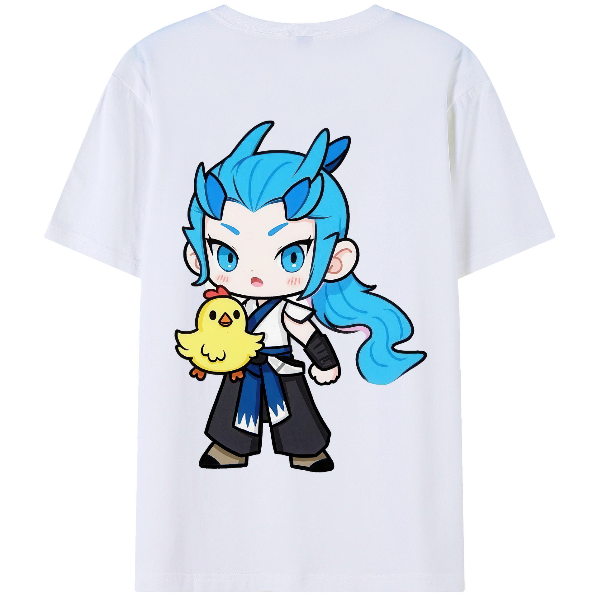 （画像用） Ne Zha 2 ナタ 魔童の大暴れ 綿100％半袖Tシャツ（背面プリント）
