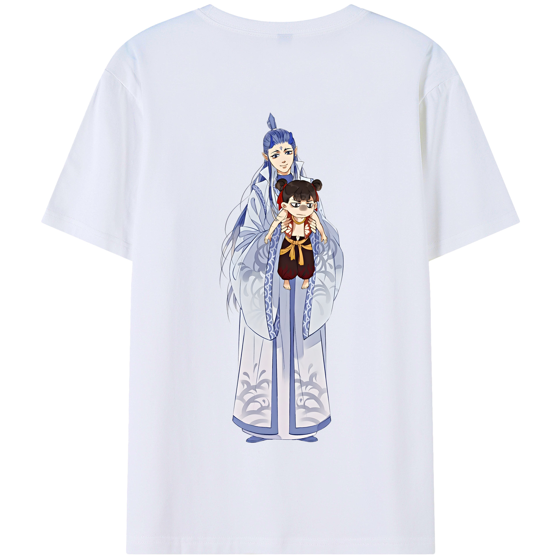 （画像用） Ne Zha 2 ナタ 魔童の大暴れ 綿100％半袖Tシャツ（背面プリント）