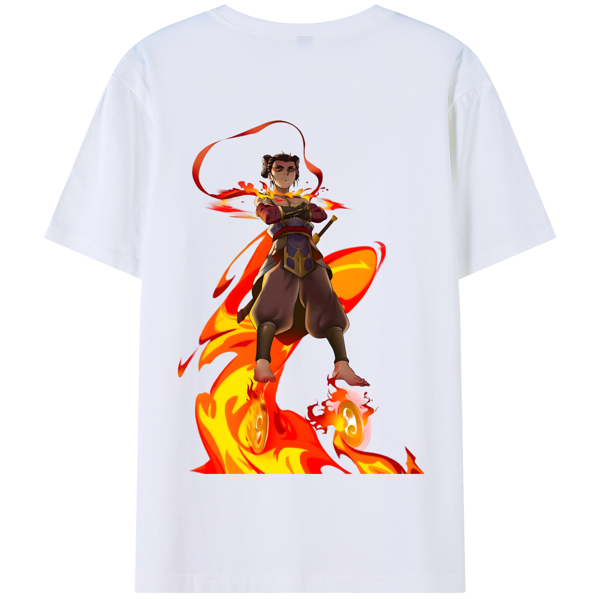 （画像用） Ne Zha 2 ナタ 魔童の大暴れ 綿100％半袖Tシャツ（背面プリント）