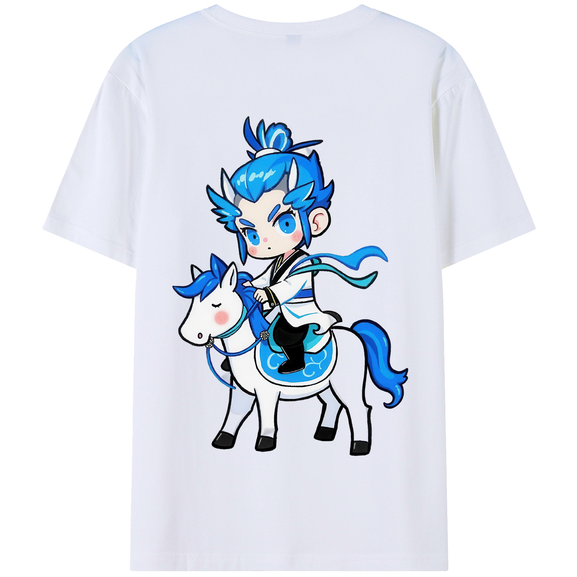 （画像用） Ne Zha 2 ナタ 魔童の大暴れ 綿100％半袖Tシャツ（背面プリント）
