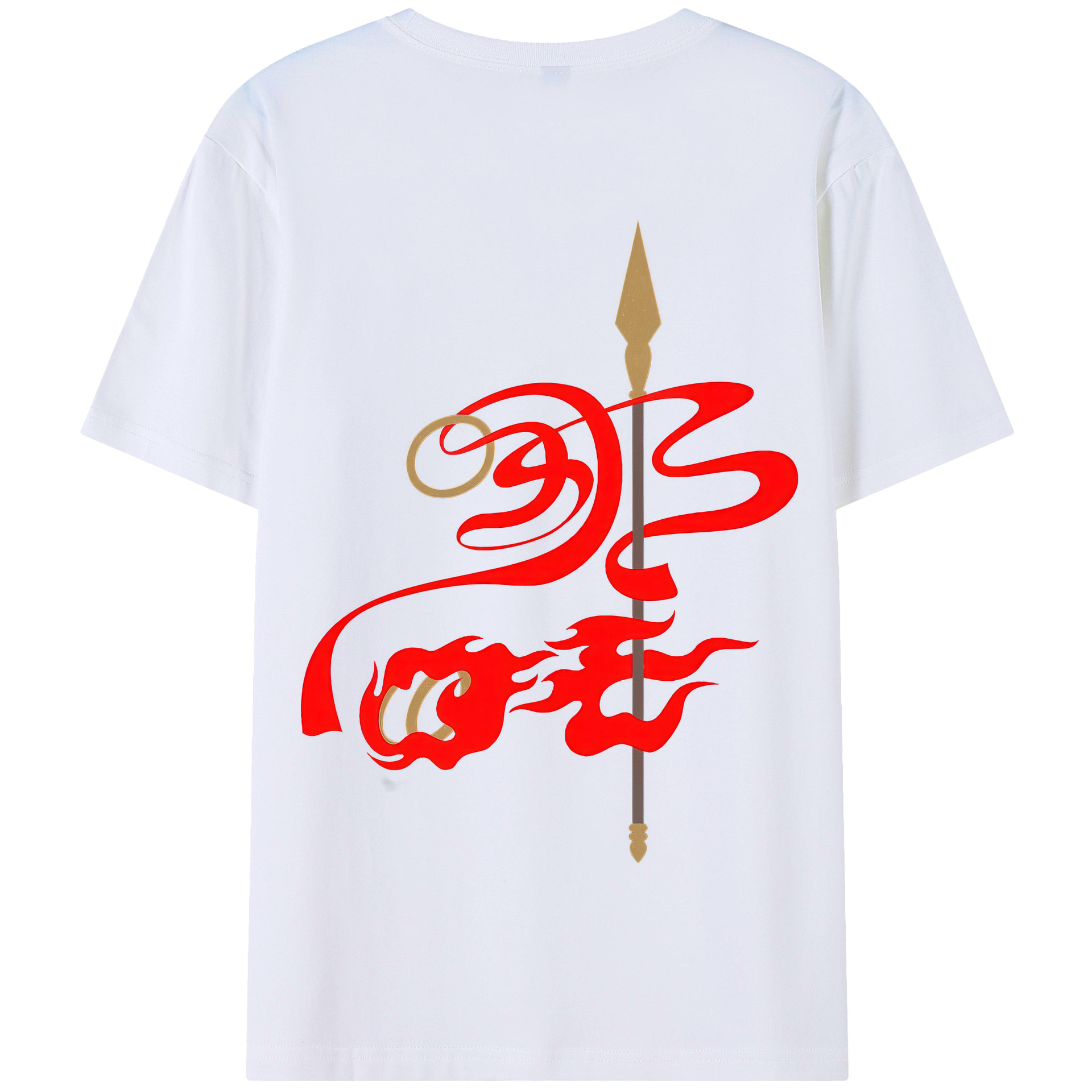 （画像用） Ne Zha 2 ナタ 魔童の大暴れ 綿100％半袖Tシャツ（背面プリント）