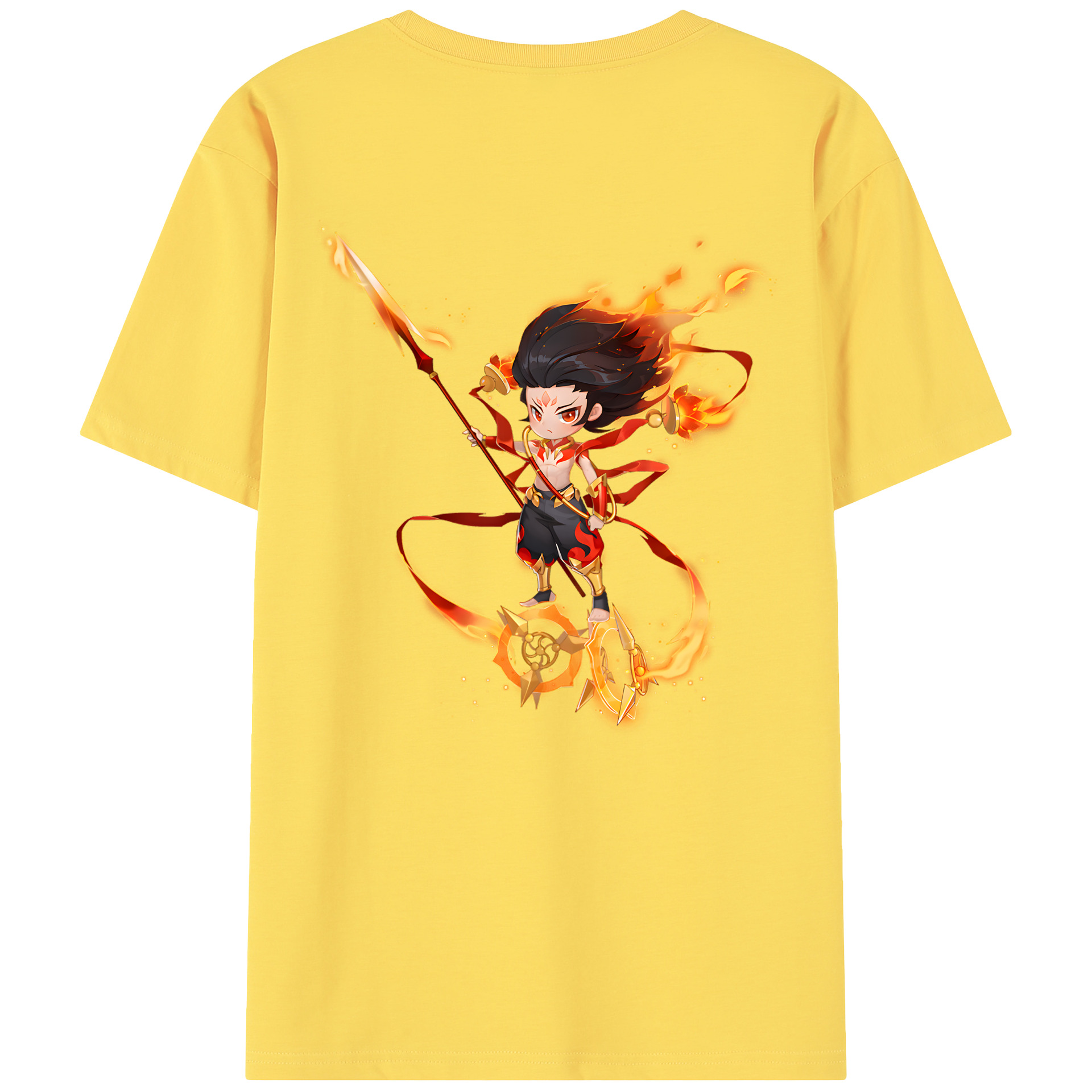 （画像用） Ne Zha 2 ナタ 魔童の大暴れ 綿100％半袖Tシャツ（背面プリント）