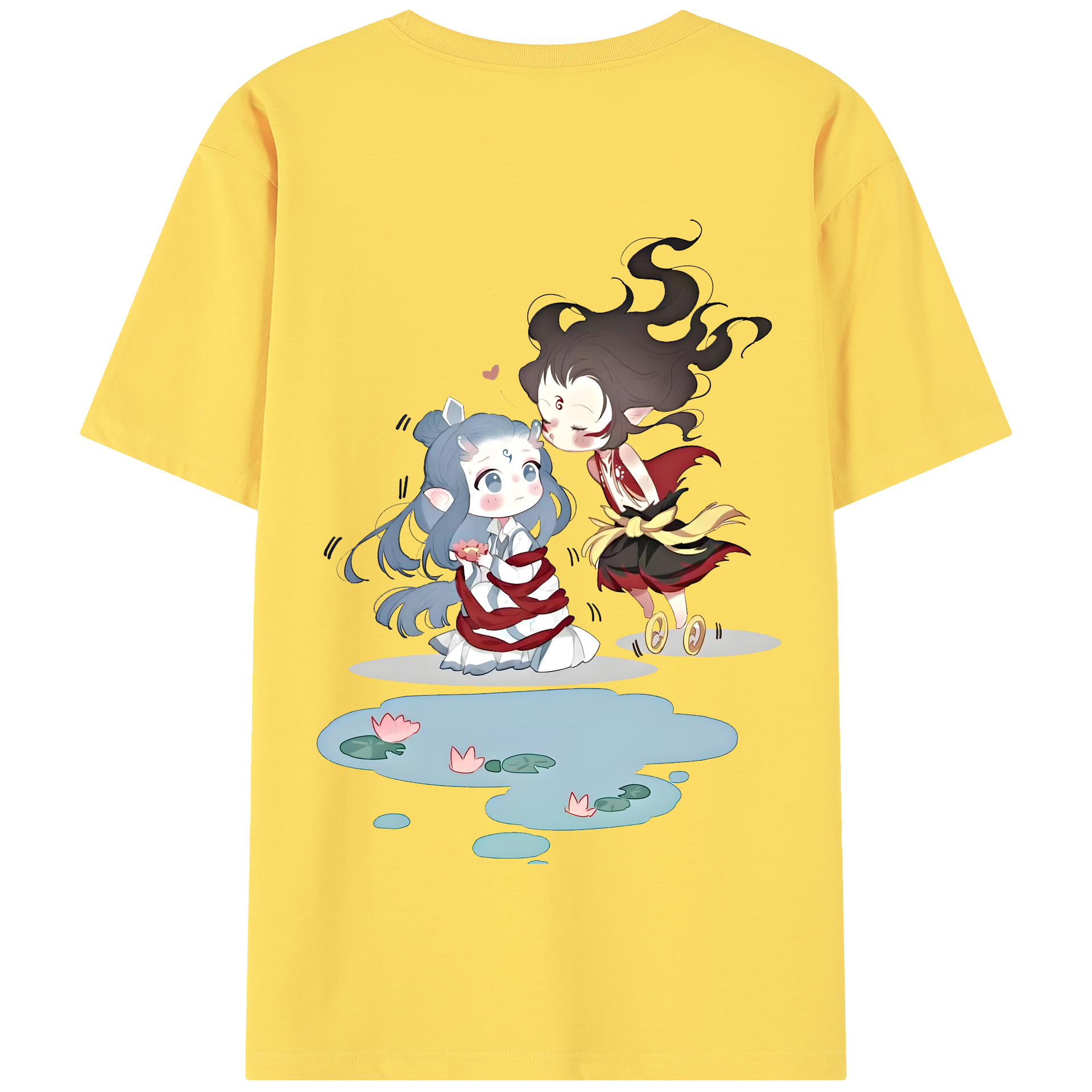 （画像用） Ne Zha 2 ナタ 魔童の大暴れ 綿100％半袖Tシャツ（背面プリント）