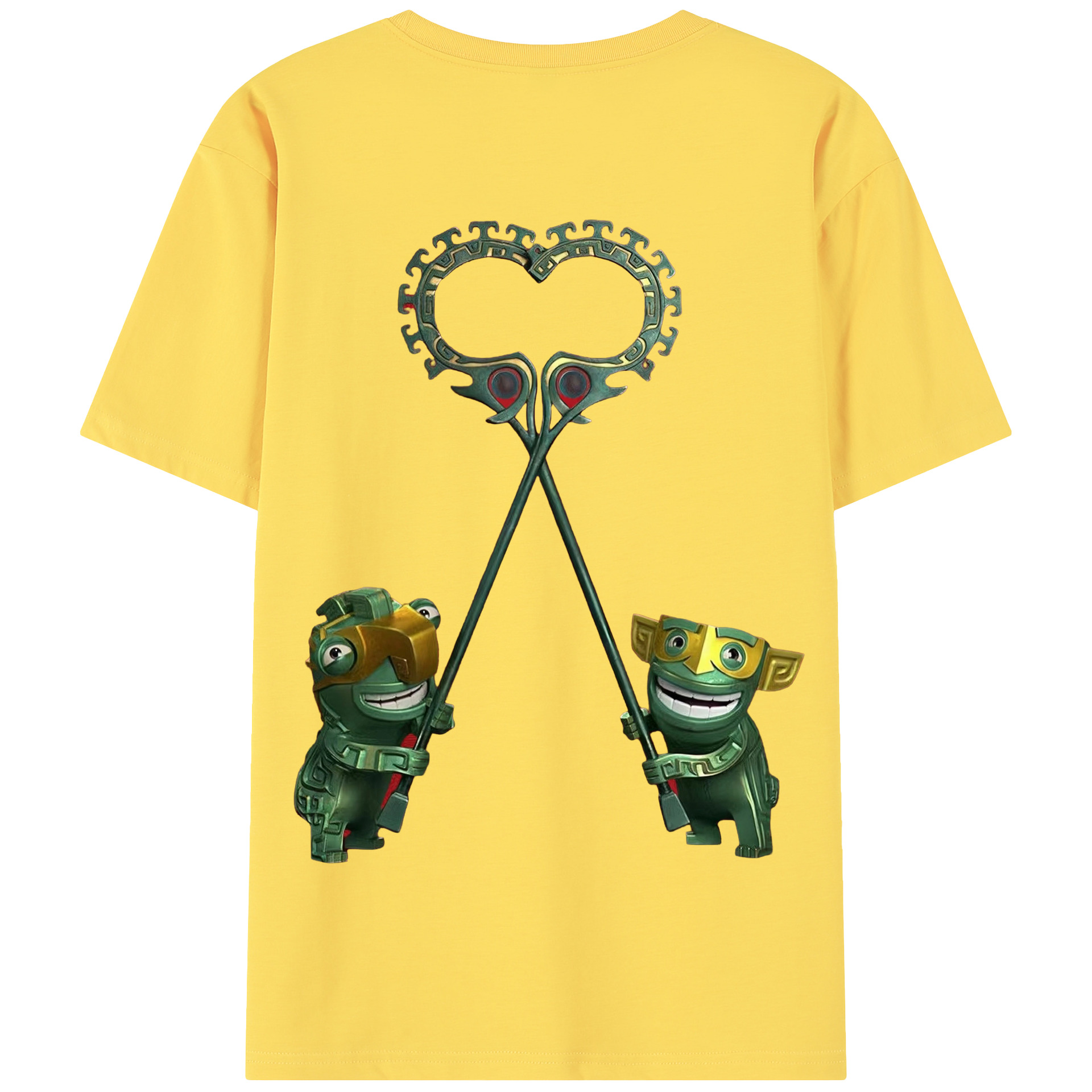 （画像用） Ne Zha 2 ナタ 魔童の大暴れ 綿100％半袖Tシャツ（背面プリント）