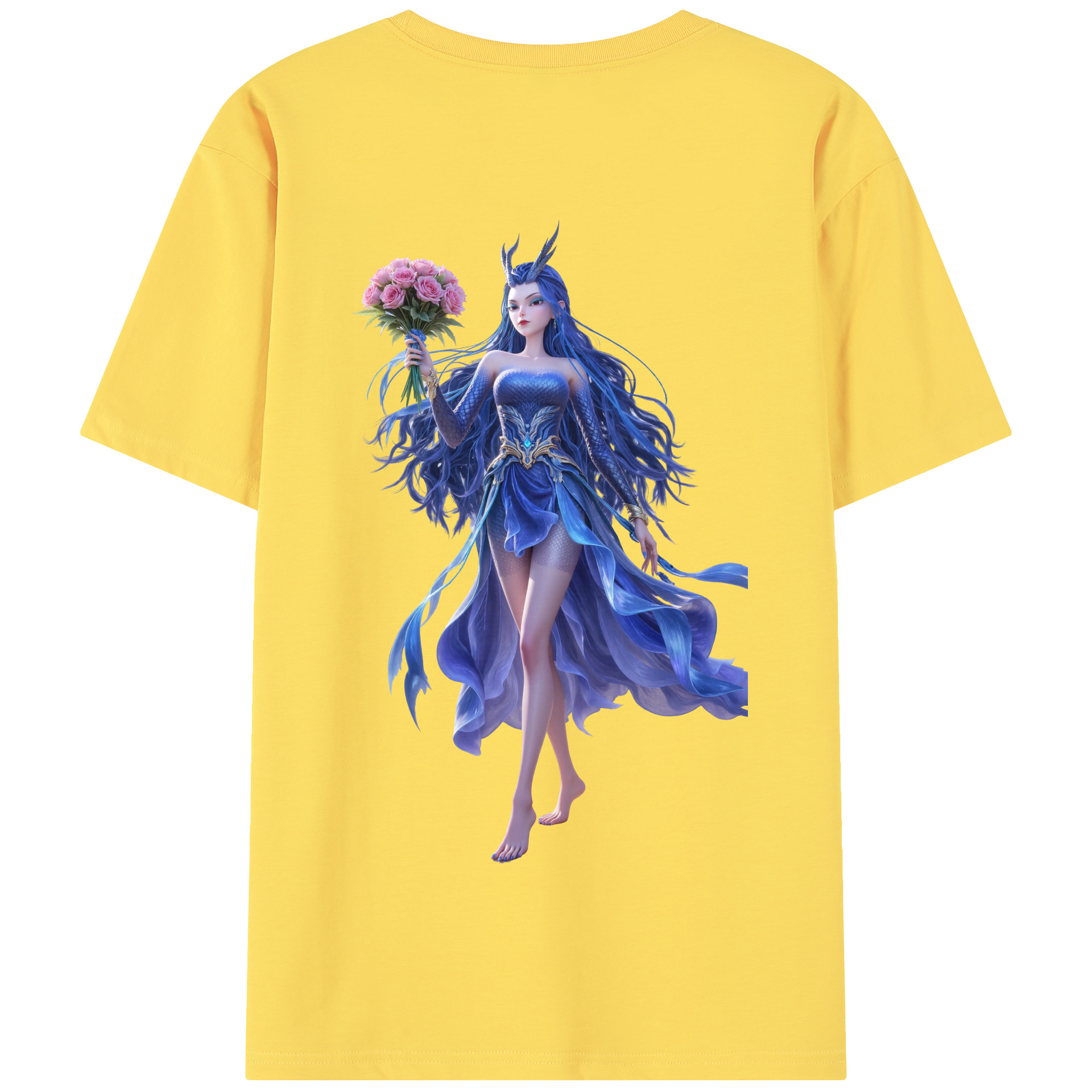 （画像用） Ne Zha 2 ナタ 魔童の大暴れ 綿100％半袖Tシャツ（背面プリント）