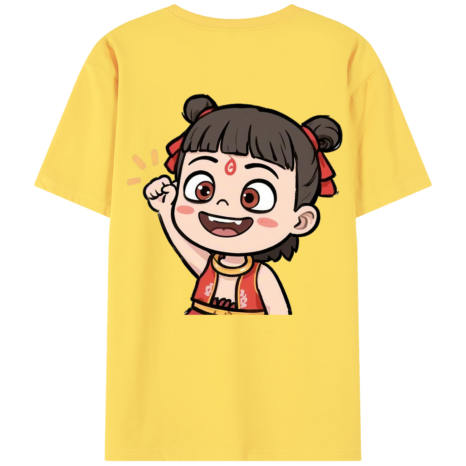 （画像用） Ne Zha 2 ナタ 魔童の大暴れ 綿100％半袖Tシャツ（背面プリント）