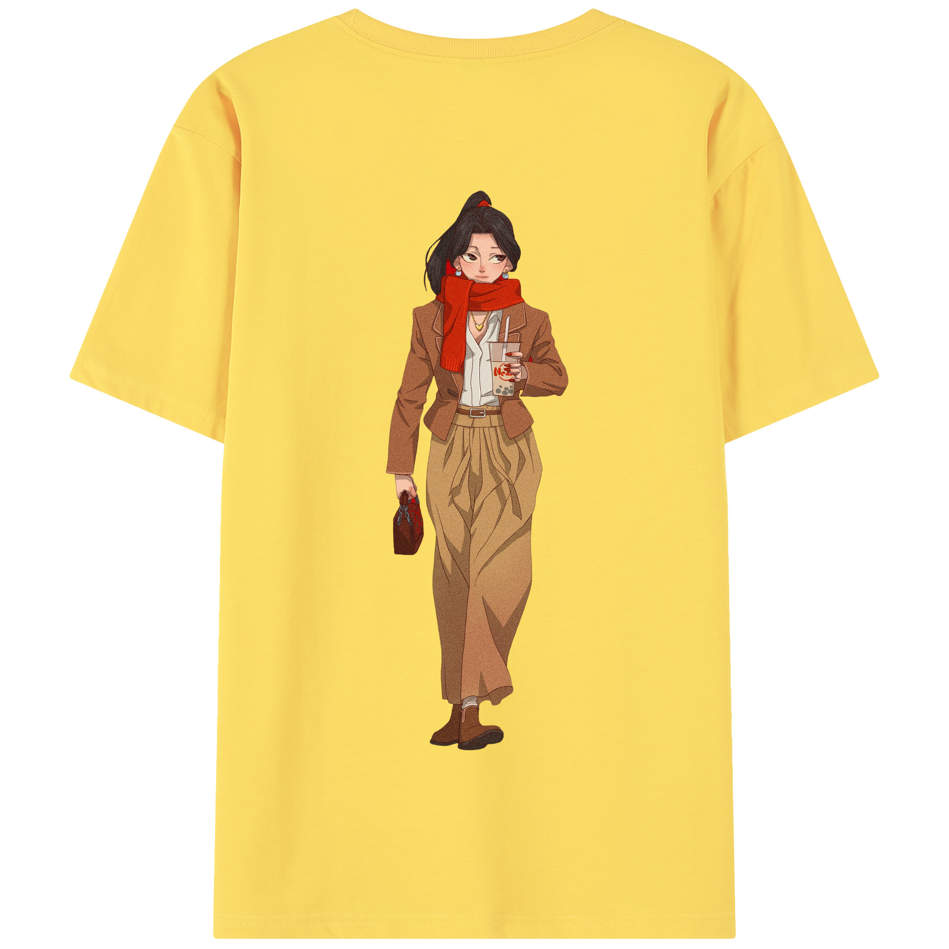 （画像用） Ne Zha 2 ナタ 魔童の大暴れ 綿100％半袖Tシャツ（背面プリント）