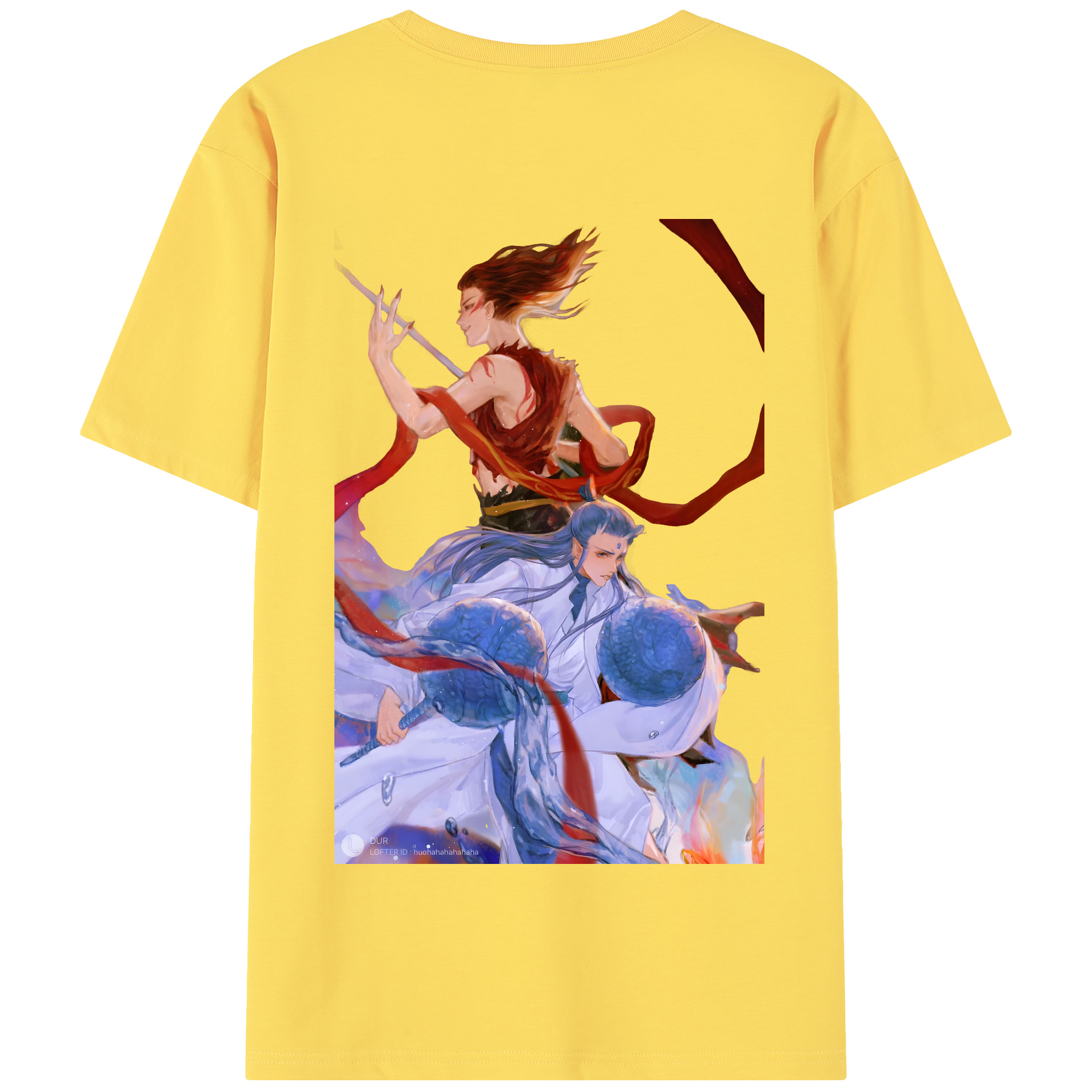 （画像用） Ne Zha 2 ナタ 魔童の大暴れ 綿100％半袖Tシャツ（背面プリント）