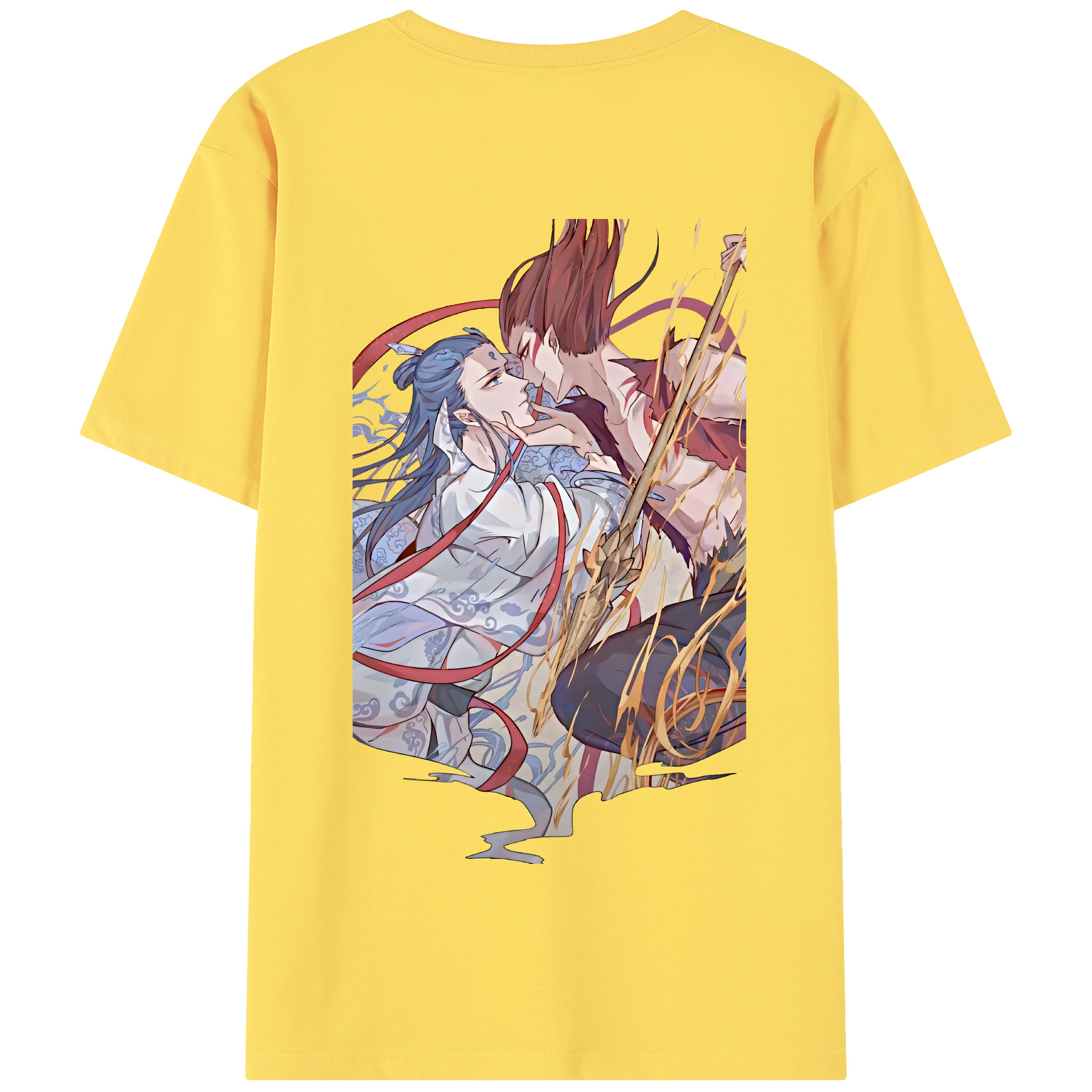 （画像用） Ne Zha 2 ナタ 魔童の大暴れ 綿100％半袖Tシャツ（背面プリント）