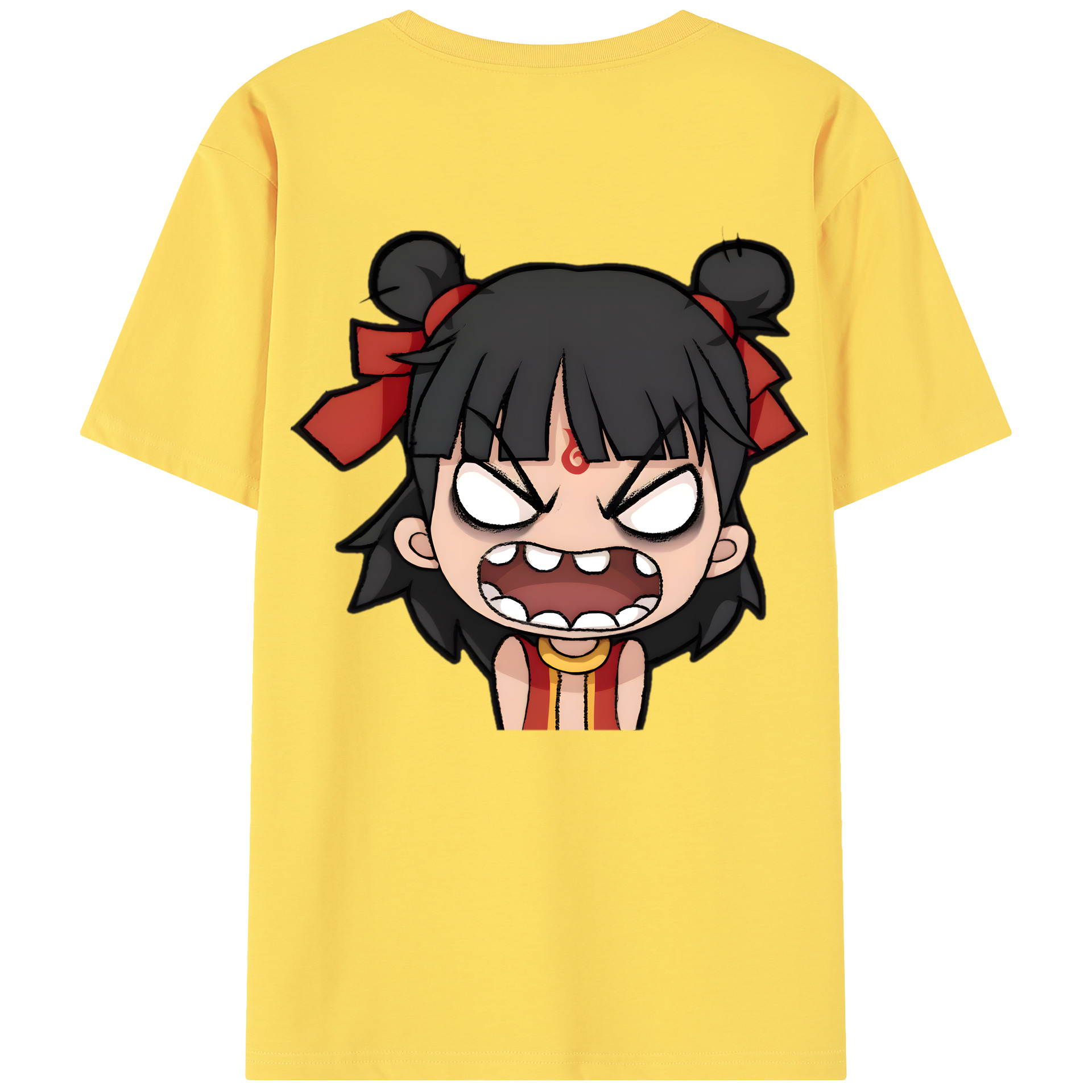 （画像用） Ne Zha 2 ナタ 魔童の大暴れ 綿100％半袖Tシャツ（背面プリント）