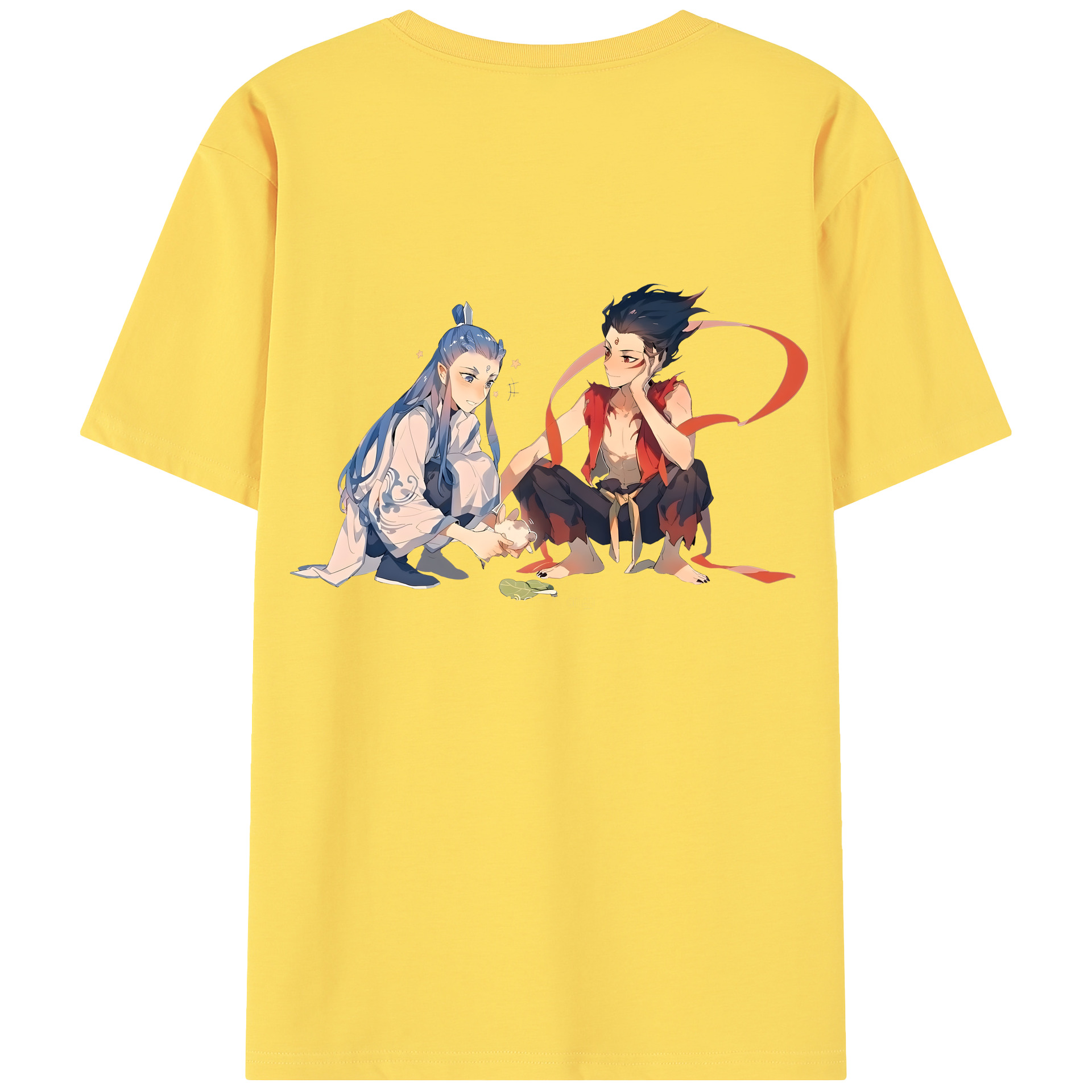 （画像用） Ne Zha 2 ナタ 魔童の大暴れ 綿100％半袖Tシャツ（背面プリント）