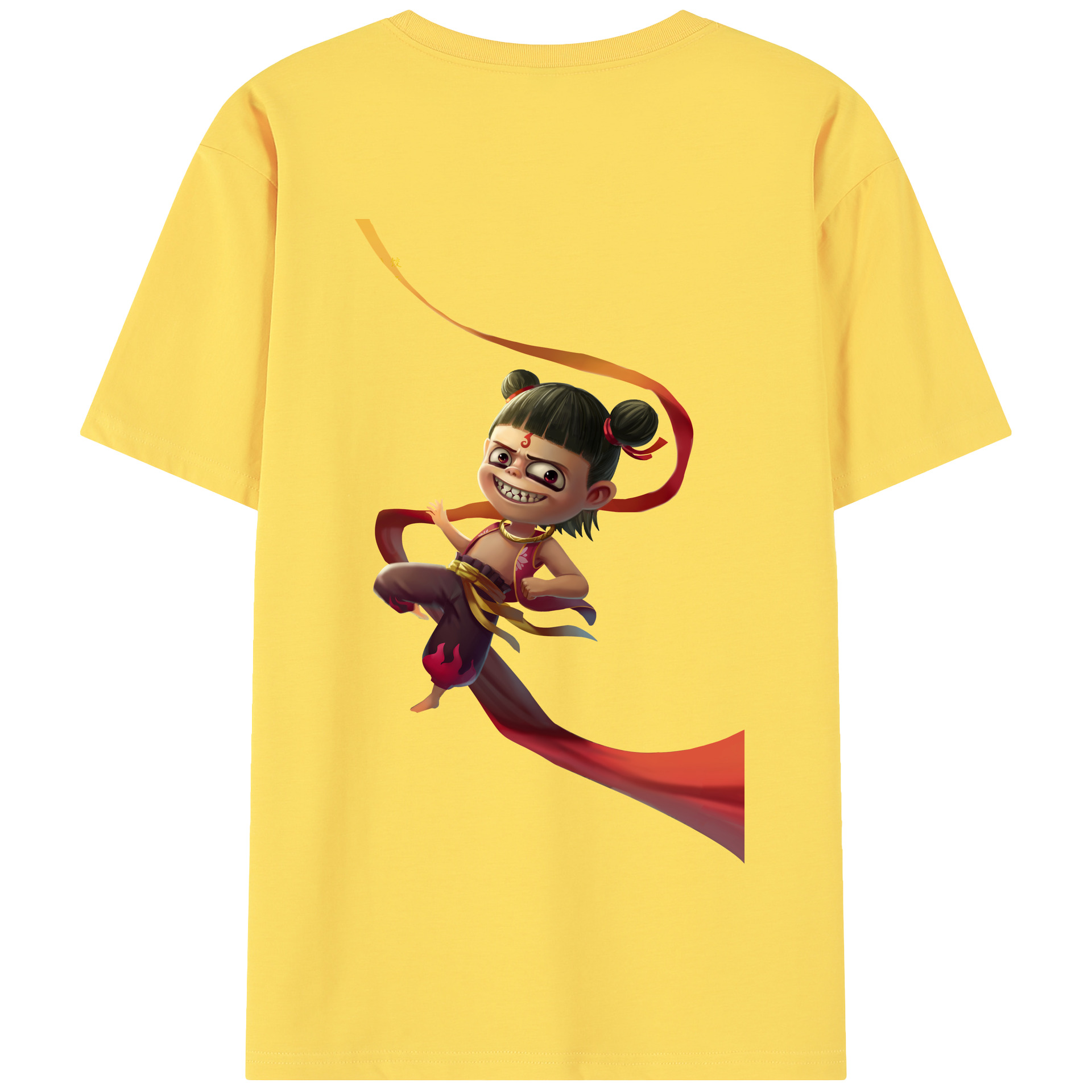 （画像用） Ne Zha 2 ナタ 魔童の大暴れ 綿100％半袖Tシャツ（背面プリント）