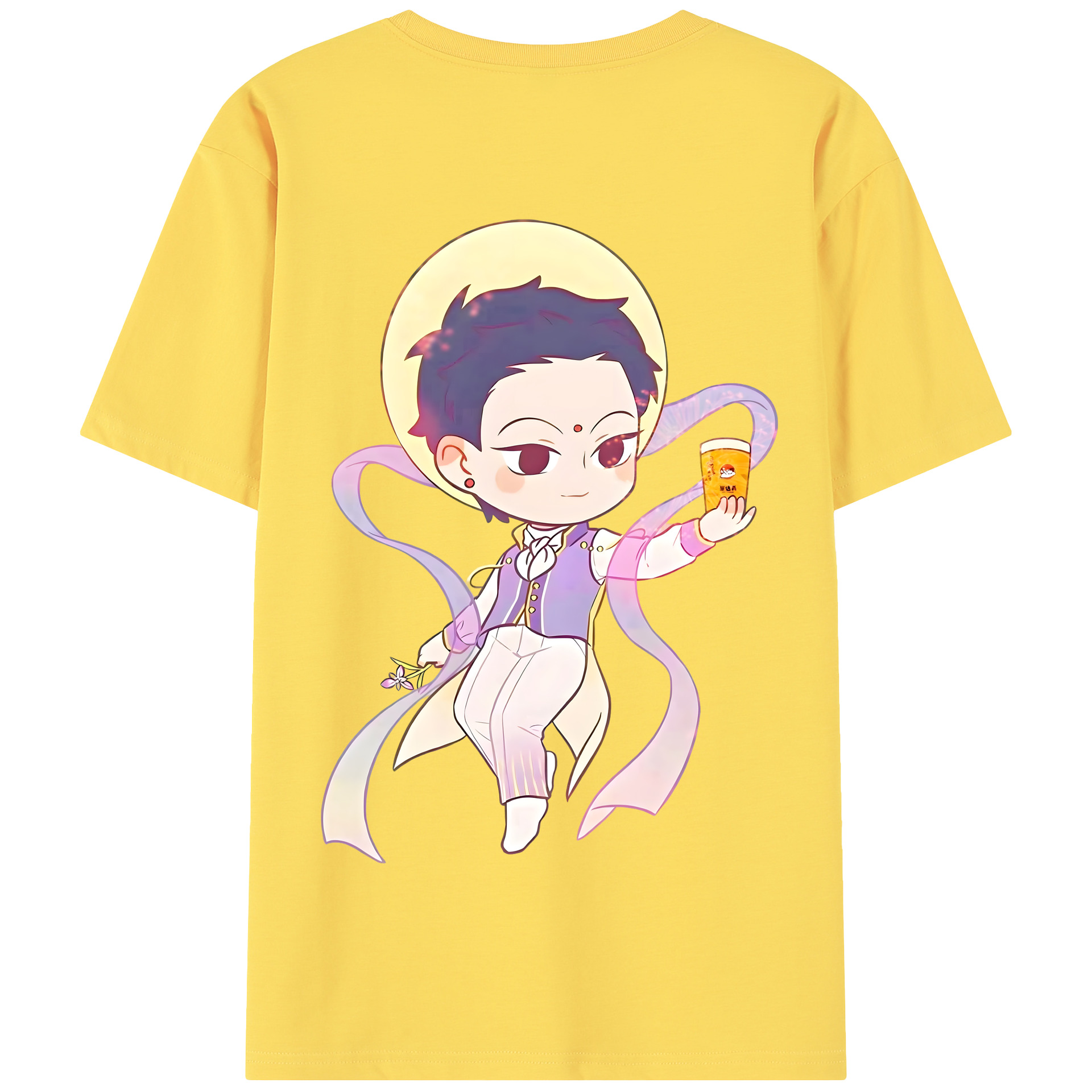 （画像用） Ne Zha 2 ナタ 魔童の大暴れ 綿100％半袖Tシャツ（背面プリント）