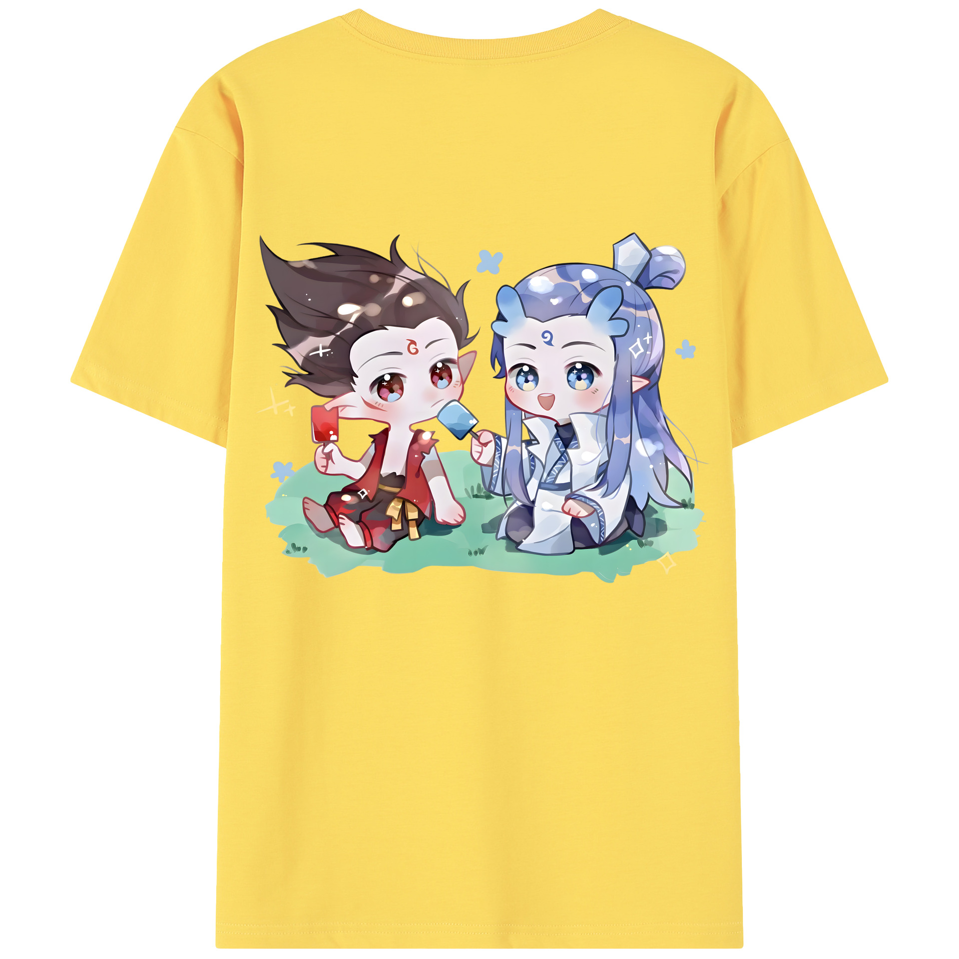 （画像用） Ne Zha 2 ナタ 魔童の大暴れ 綿100％半袖Tシャツ（背面プリント）