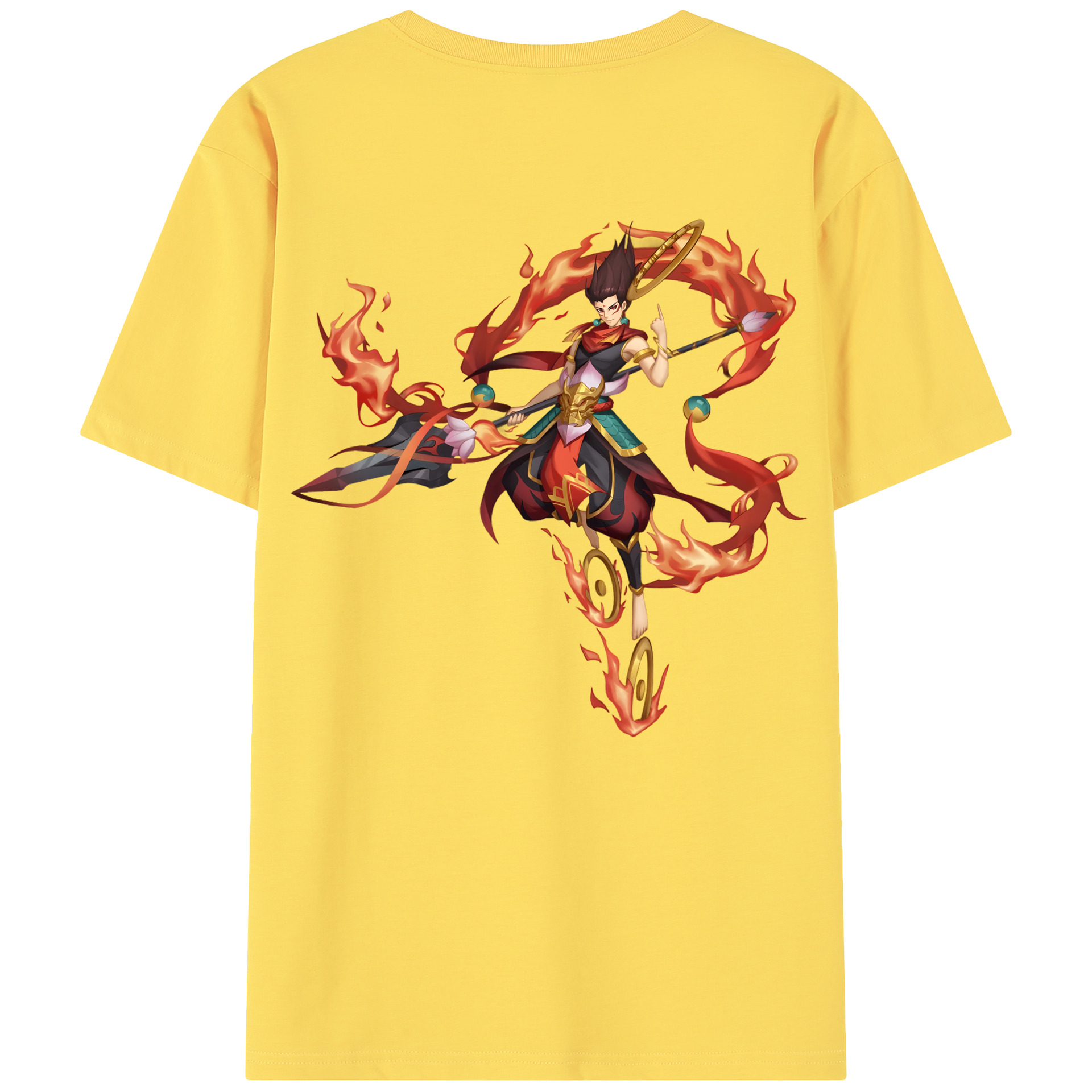 （画像用） Ne Zha 2 ナタ 魔童の大暴れ 綿100％半袖Tシャツ（背面プリント）