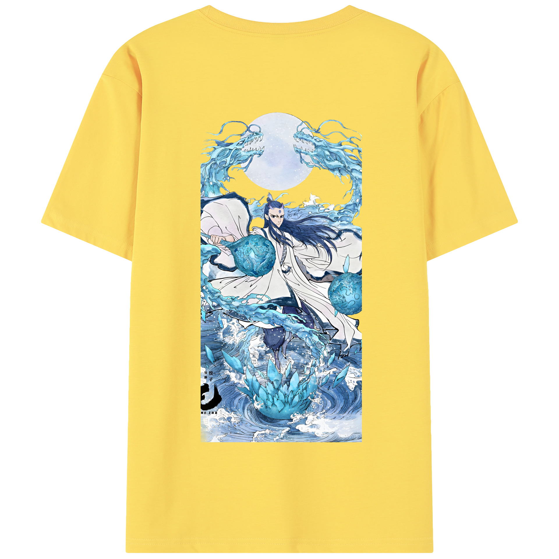 （画像用） Ne Zha 2 ナタ 魔童の大暴れ 綿100％半袖Tシャツ（背面プリント）