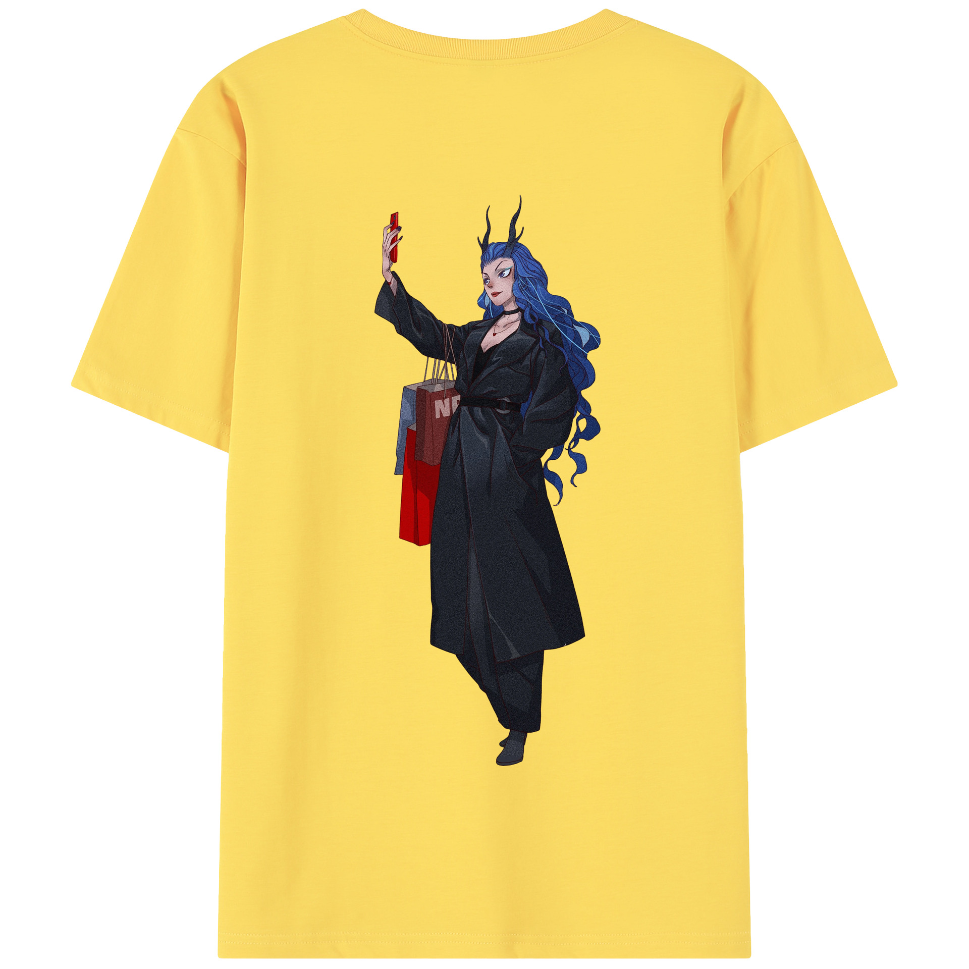 （画像用） Ne Zha 2 ナタ 魔童の大暴れ 綿100％半袖Tシャツ（背面プリント）