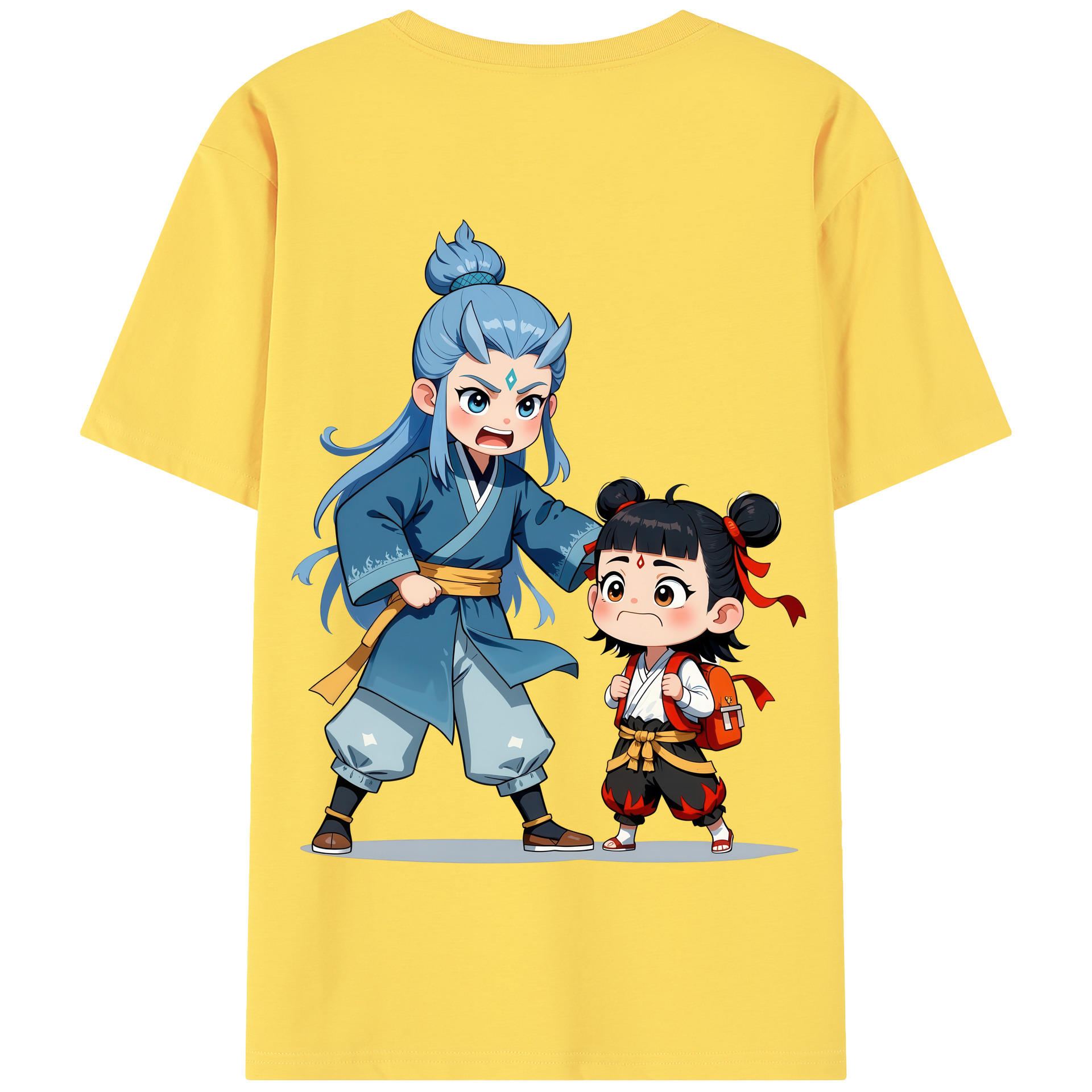 （画像用） Ne Zha 2 ナタ 魔童の大暴れ 綿100％半袖Tシャツ（背面プリント）