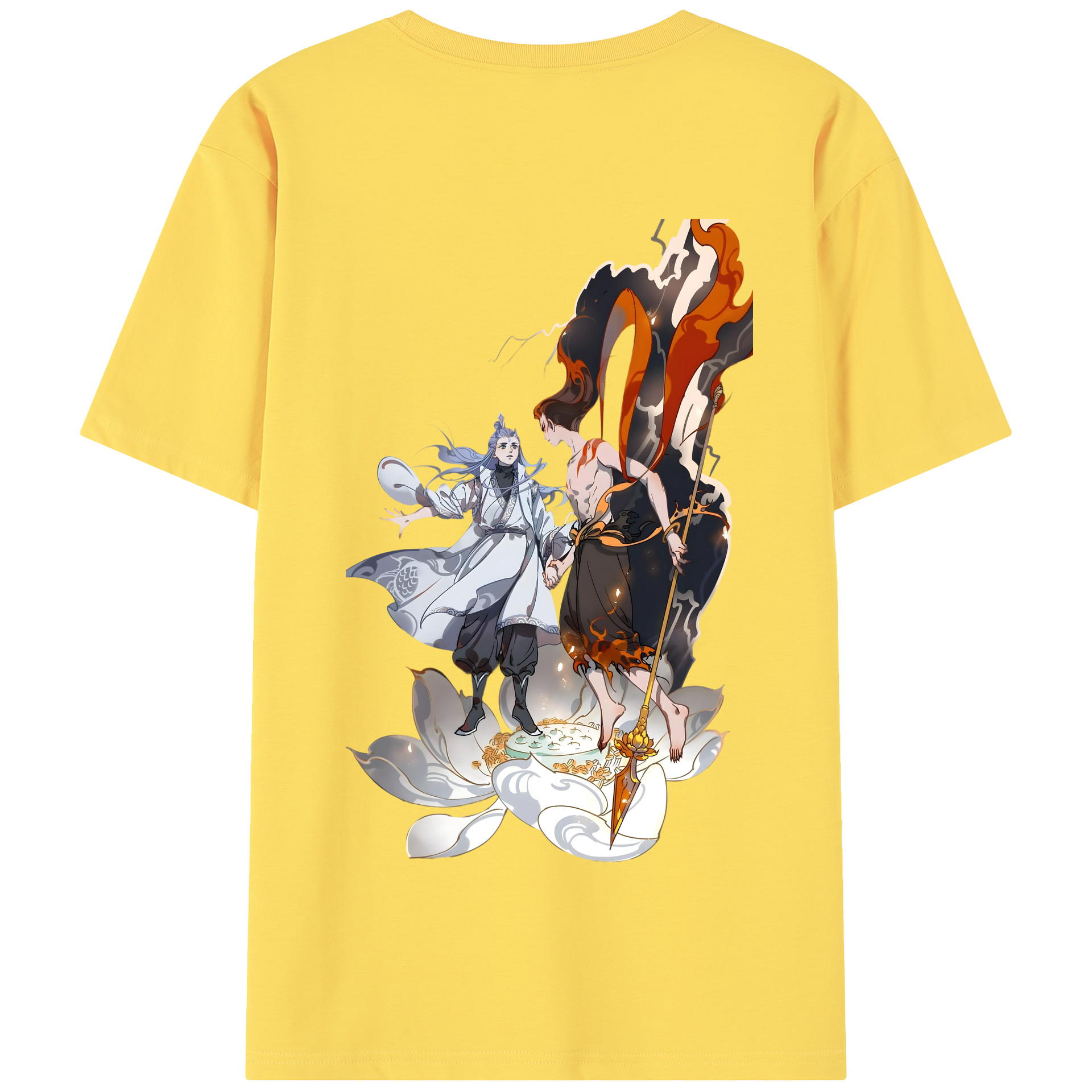 （画像用） Ne Zha 2 ナタ 魔童の大暴れ 綿100％半袖Tシャツ（背面プリント）