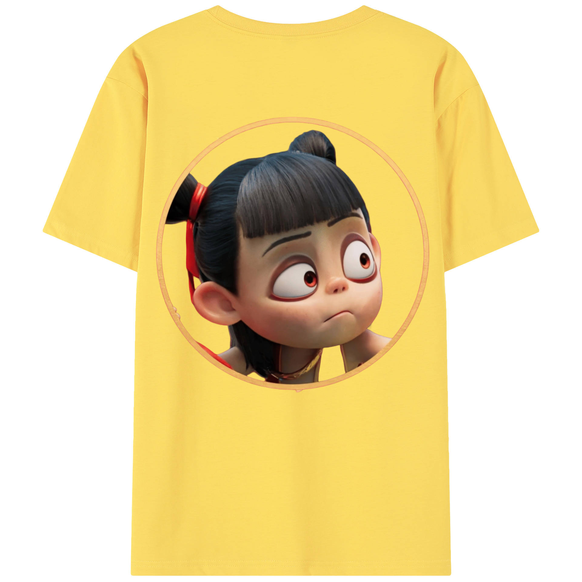 （画像用） Ne Zha 2 ナタ 魔童の大暴れ 綿100％半袖Tシャツ（背面プリント）