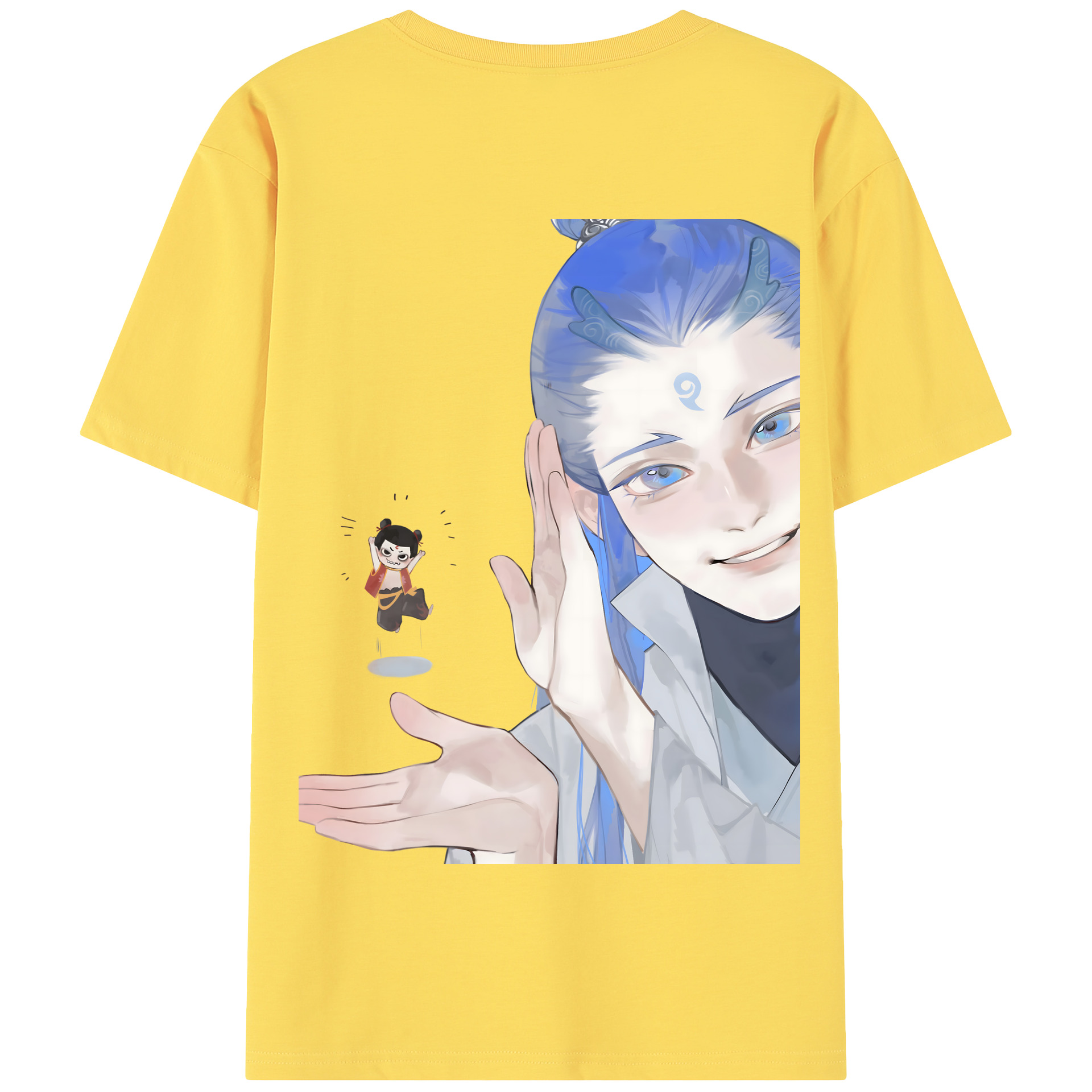 （画像用） Ne Zha 2 ナタ 魔童の大暴れ 綿100％半袖Tシャツ（背面プリント）