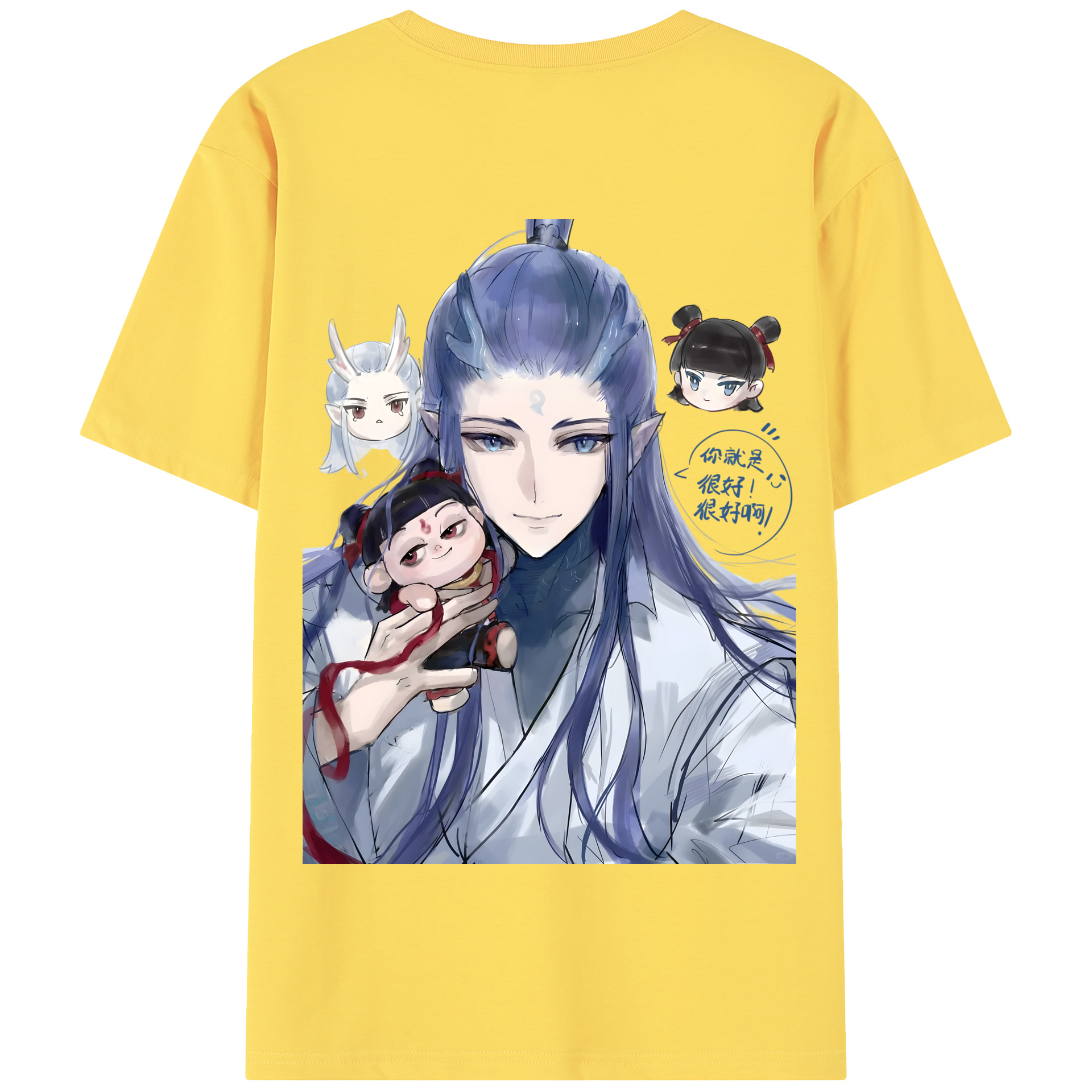 （画像用） Ne Zha 2 ナタ 魔童の大暴れ 綿100％半袖Tシャツ（背面プリント）