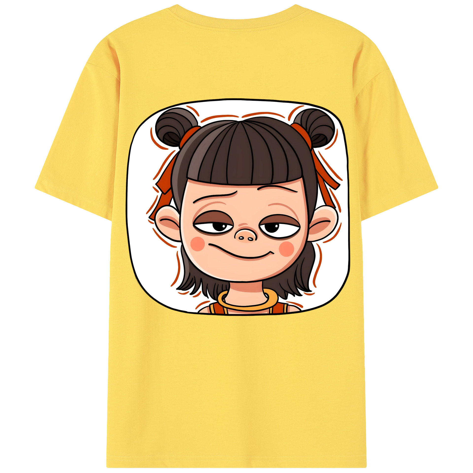 （画像用） Ne Zha 2 ナタ 魔童の大暴れ 綿100％半袖Tシャツ（背面プリント）