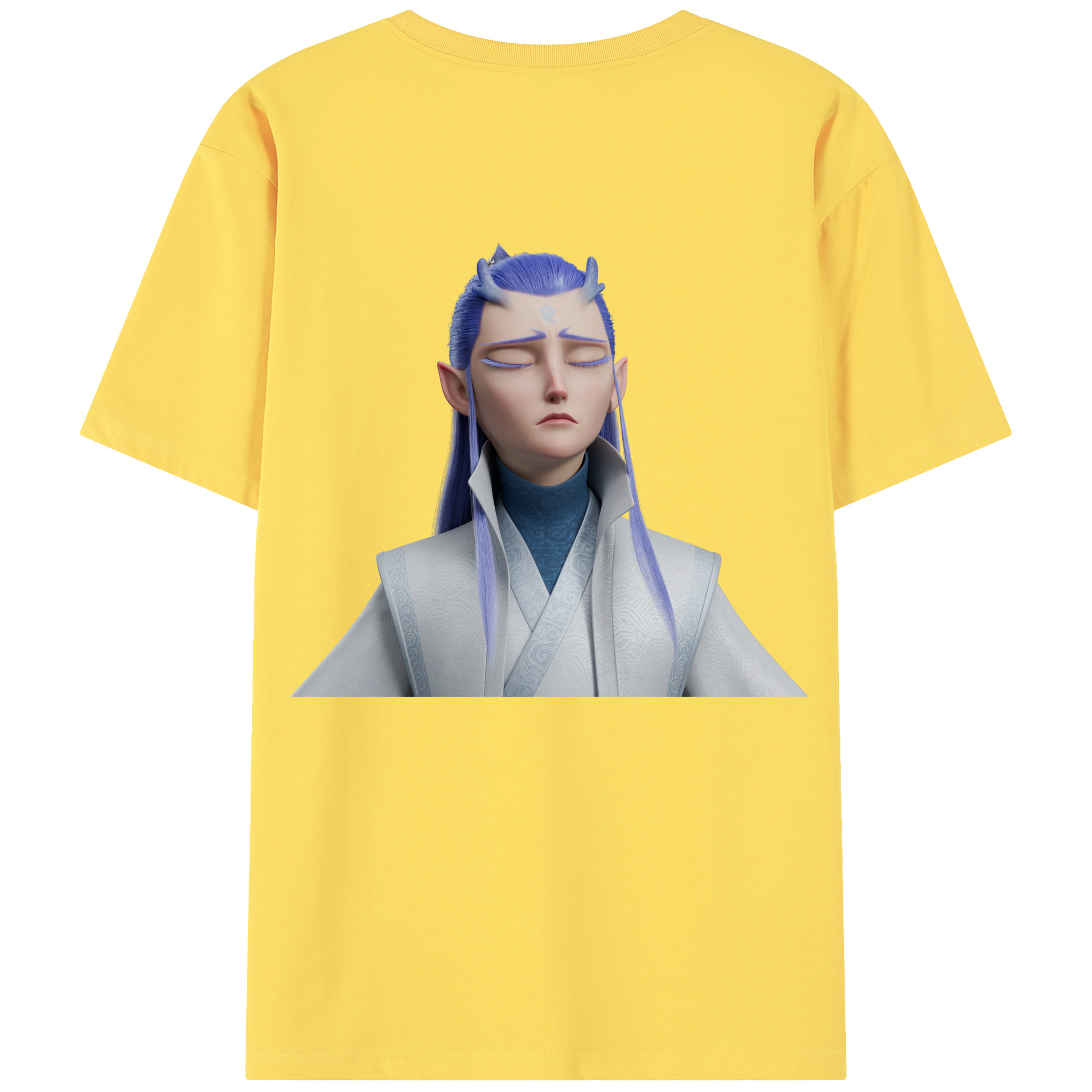 （画像用） Ne Zha 2 ナタ 魔童の大暴れ 綿100％半袖Tシャツ（背面プリント）