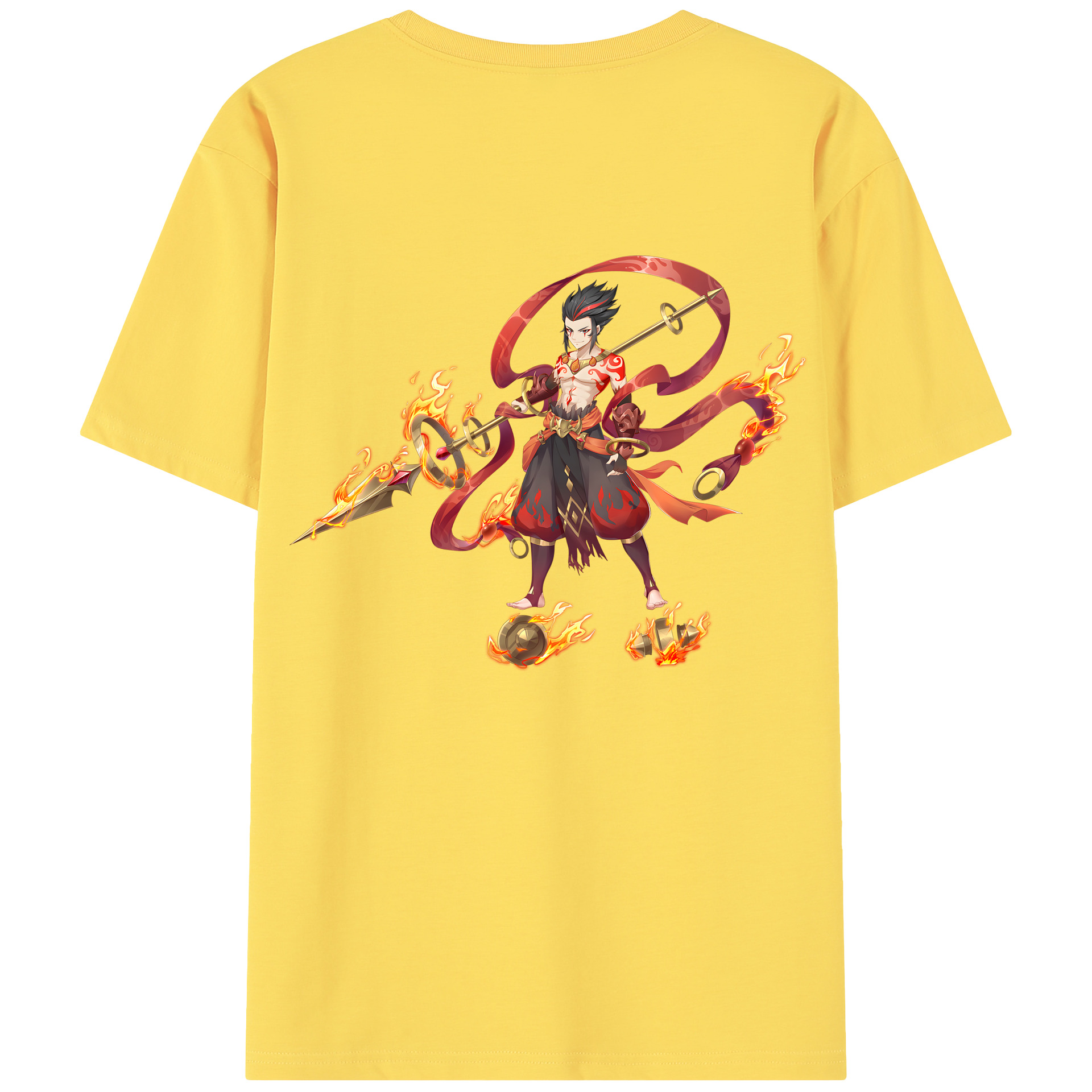 （画像用） Ne Zha 2 ナタ 魔童の大暴れ 綿100％半袖Tシャツ（背面プリント）