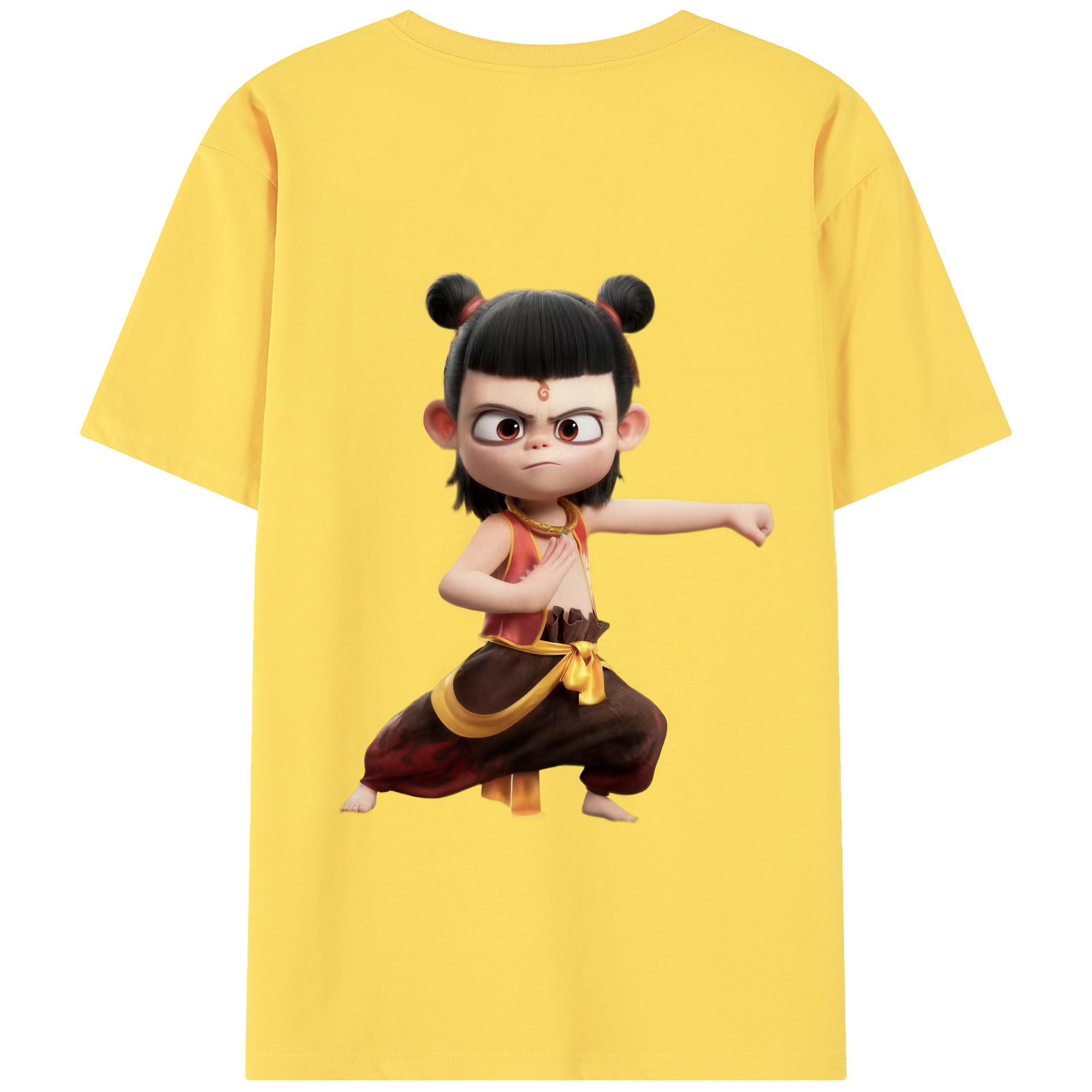 （画像用） Ne Zha 2 ナタ 魔童の大暴れ 綿100％半袖Tシャツ（背面プリント）