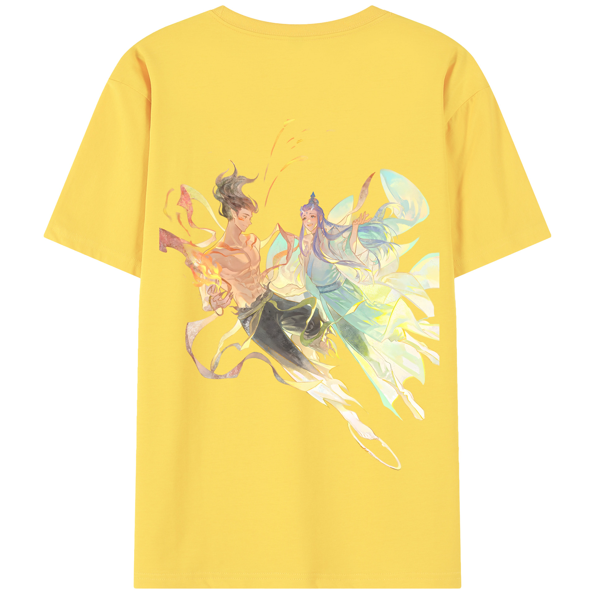 （画像用） Ne Zha 2 ナタ 魔童の大暴れ 綿100％半袖Tシャツ（背面プリント）