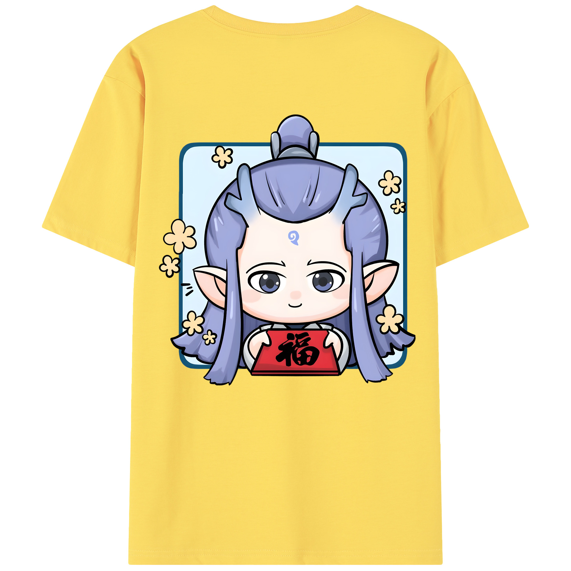 （画像用） Ne Zha 2 ナタ 魔童の大暴れ 綿100％半袖Tシャツ（背面プリント）