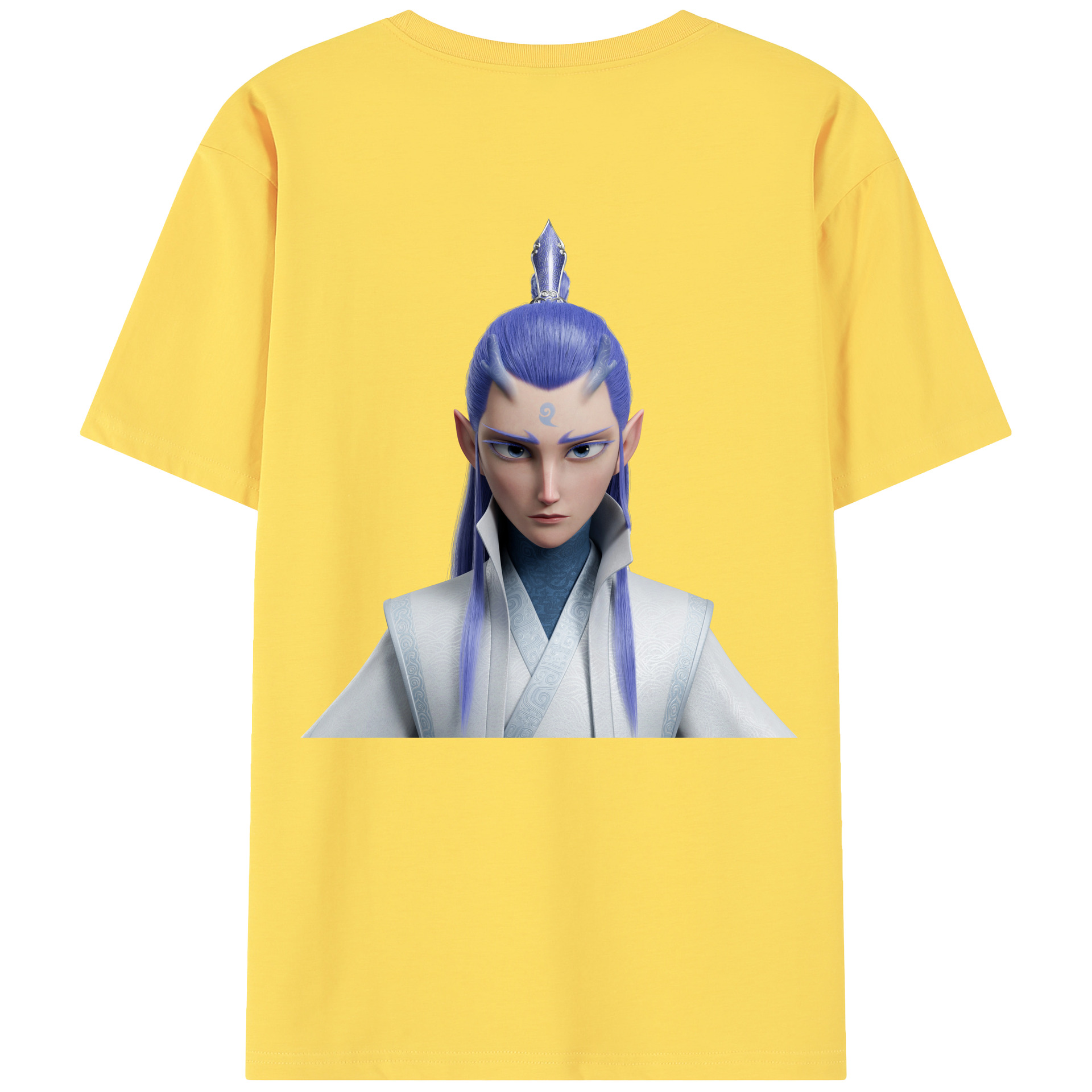 （画像用） Ne Zha 2 ナタ 魔童の大暴れ 綿100％半袖Tシャツ（背面プリント）